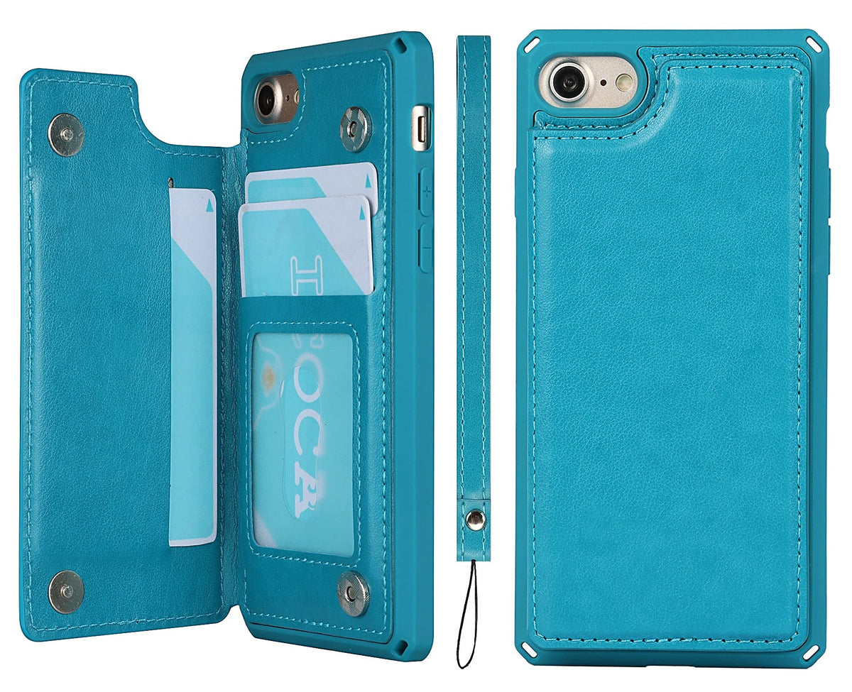 Icovercase For Iphone Se (2Nd) 2020/7/8 Wallet Case With Credit Card Holder Stand [Rfid Blocking] Pu Leather Kickstand Magnetic 