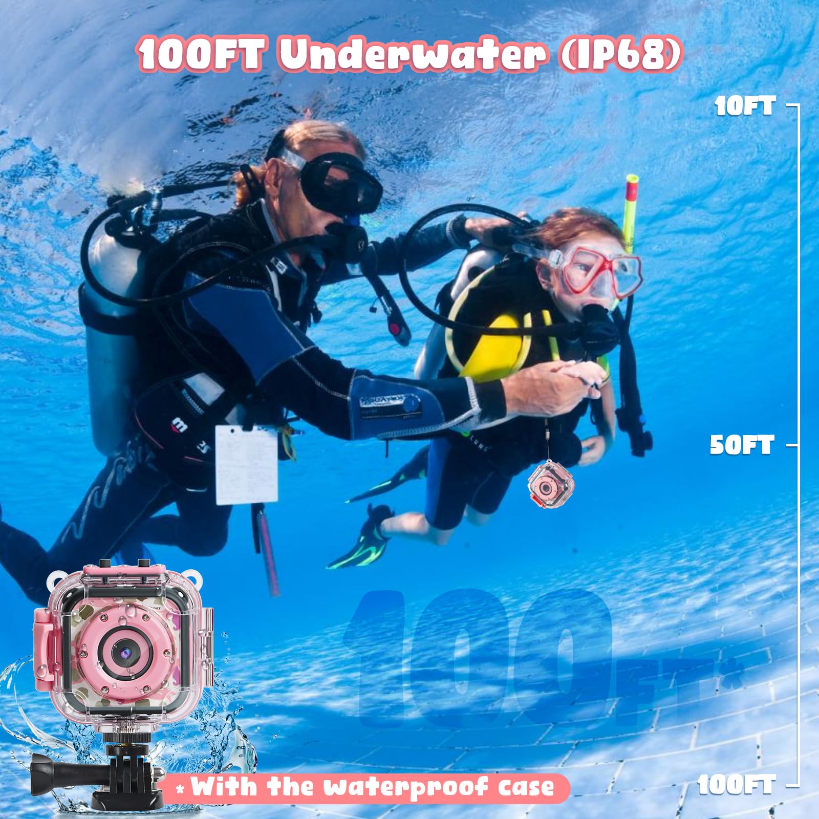 Prograce Kids Waterproof Camera Girls - Kids Video Camera Underwater 1080P Hd Children Camcorder Digital Cameras For Girls Chris