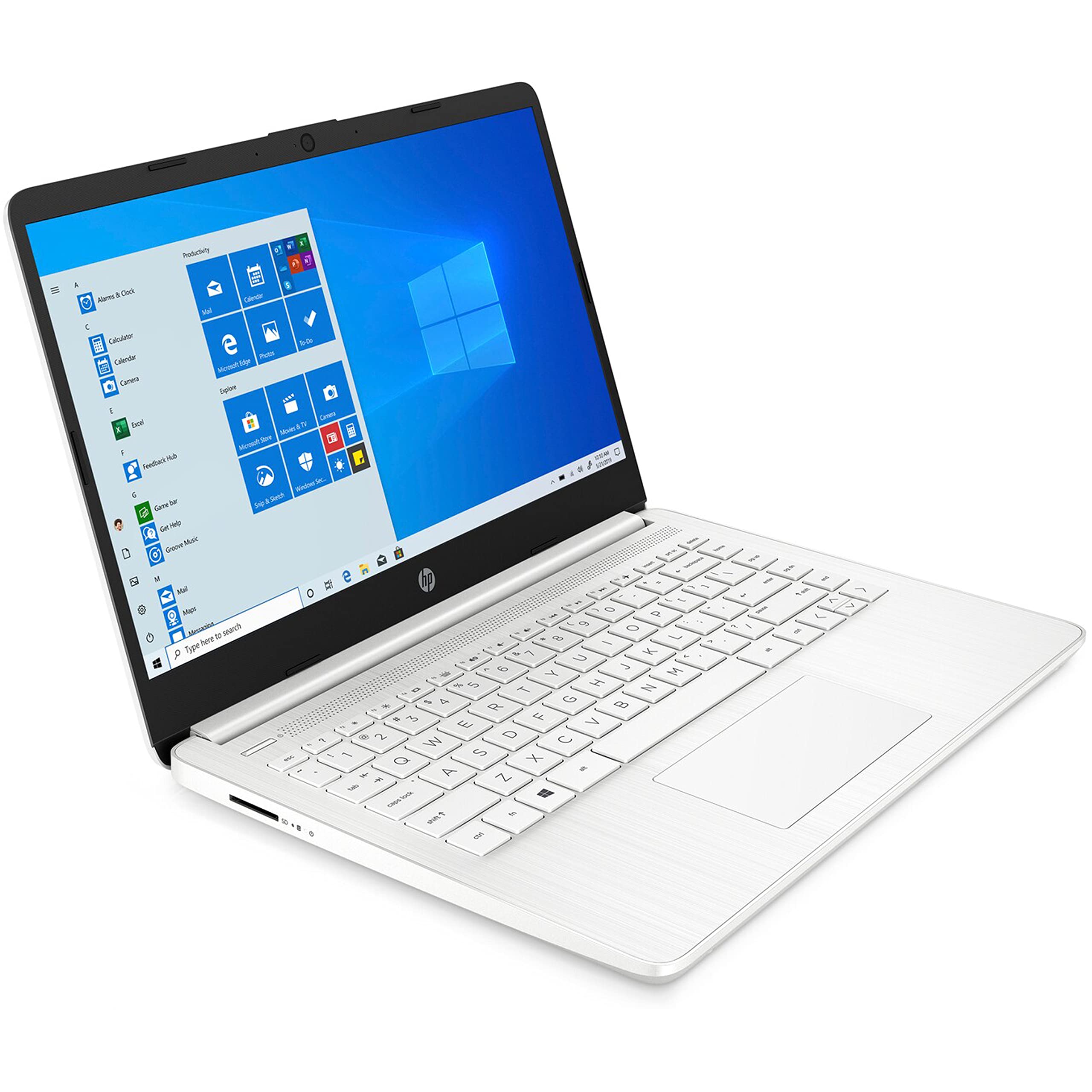 Hp 14'' Hd Laptop, Amd Dual-Core Cpu, 16Gb Ram, 64Gb Emmc, 1Yr Office 365, Webcam W/1000Gb Ssd And Accessories(White)