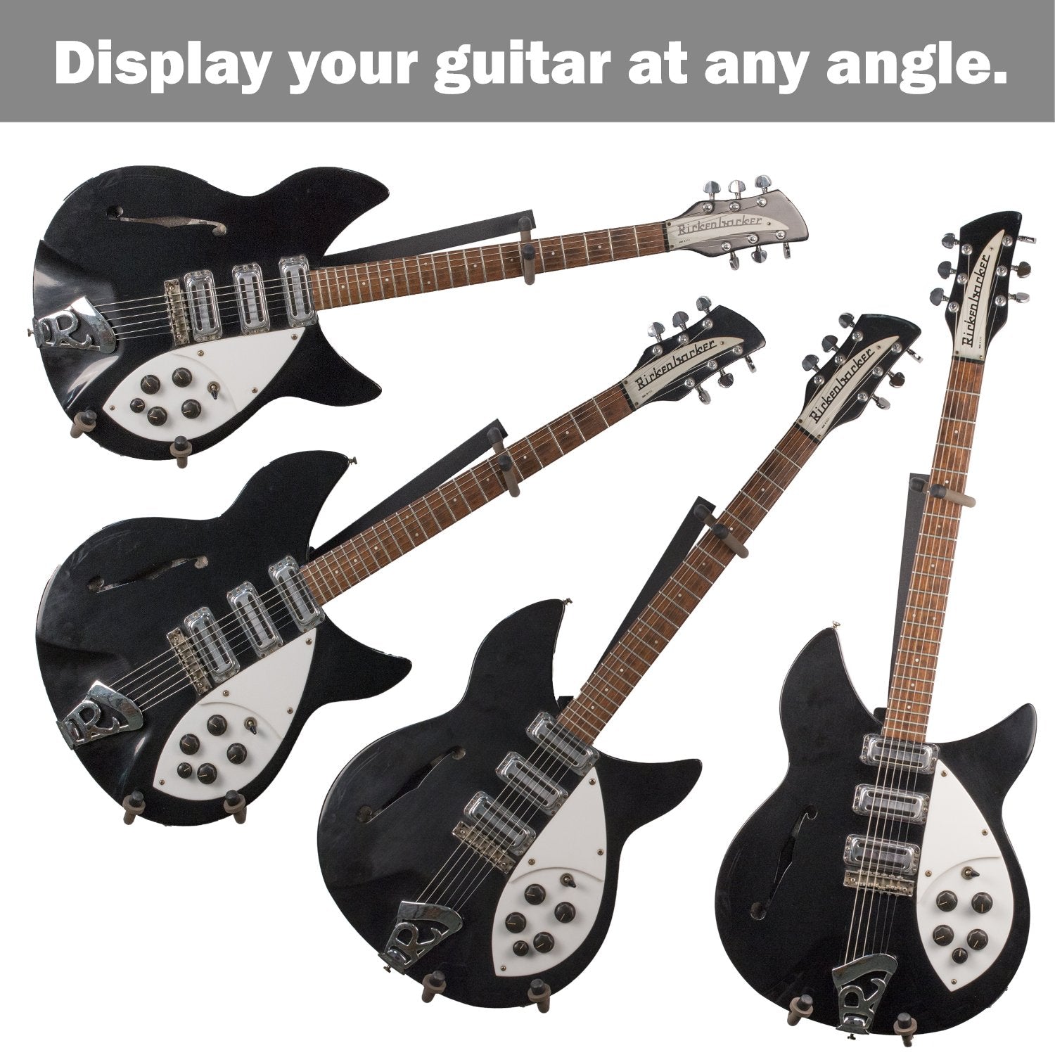 String Swing Guitar Holder Horizontal Low Profile Narrow Body For Flat Wall Mount Bass And Electric Guitars  1 Piece Unit Cc151
