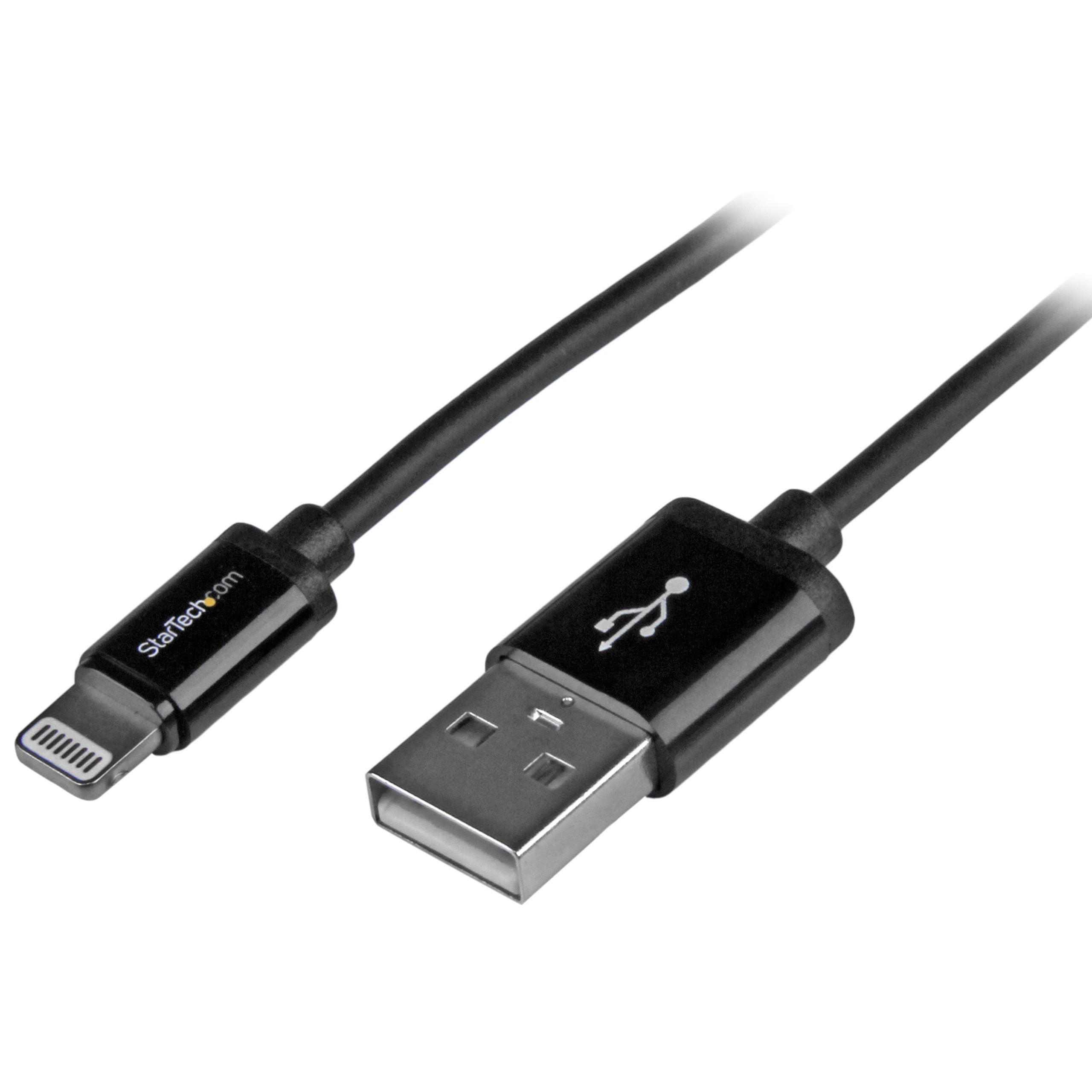 Startech.Com 1M (3Ft) Black Apple 8 Pin Lightning Connector To Usb Cable For Iphone/Ipod/Ipad   Charge And Sync Cable   1 Meter