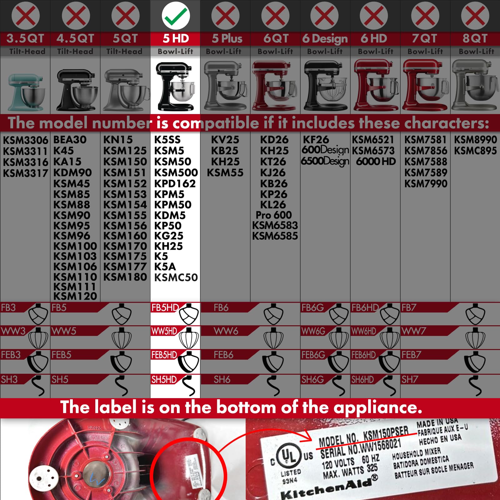 Heavy Duty Whisk Attachment For Kitchenaid 5Qt Bowl Lift Stand Mixers  Extra Thick Stainless Steel Wire Whip For Fast Whipping,