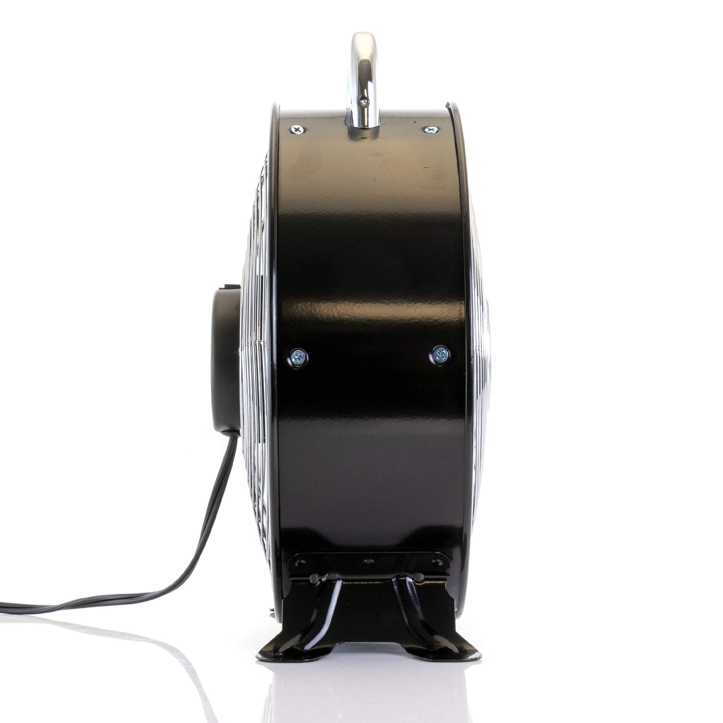 Vie Air High Velocity Powerful And Quiet Dual Speed Sleek Design Durable Metal Drum Fan, 12'' W