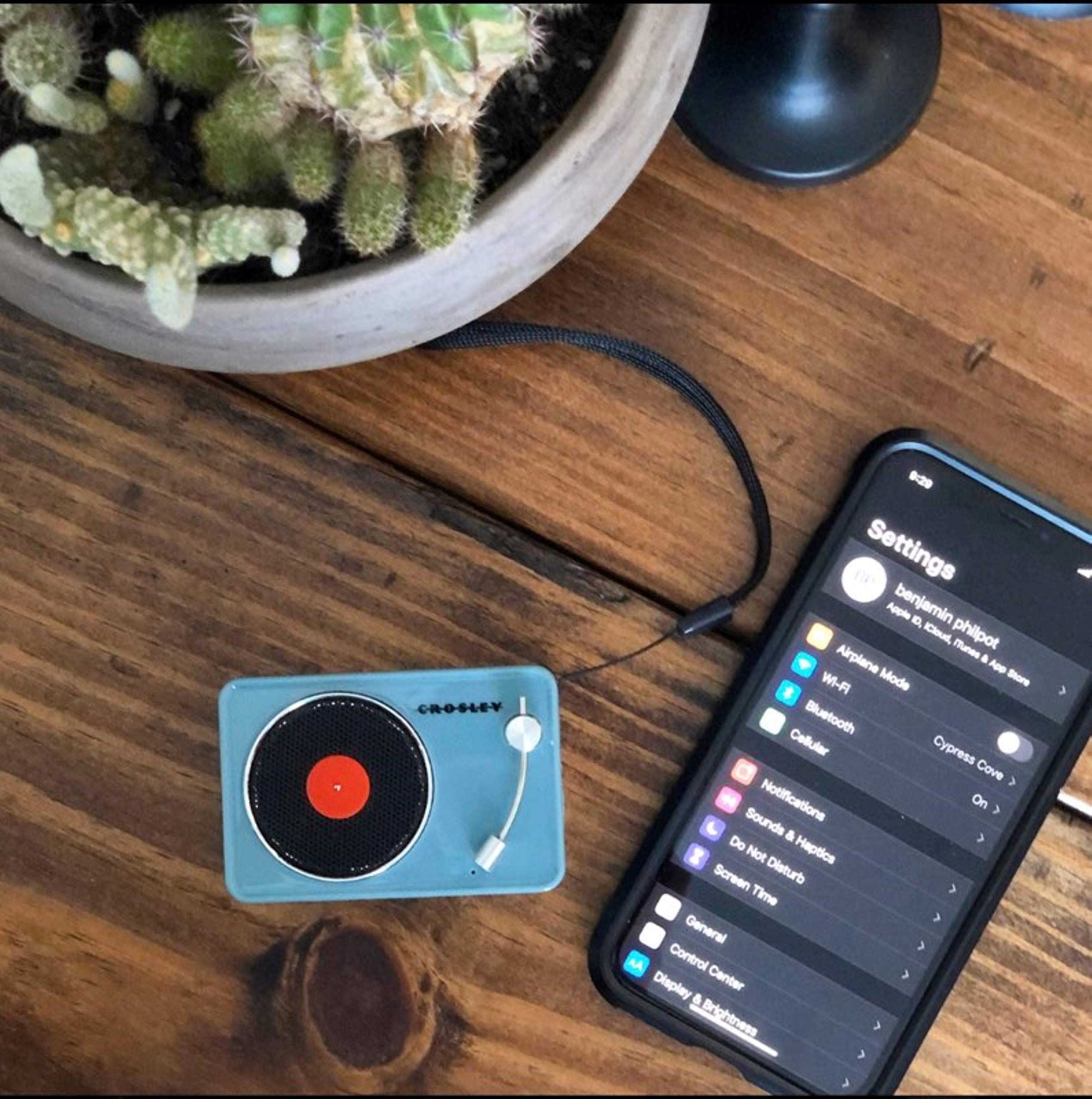 Crosley Cr3029A Tn Portable Mini Turntable Bluetooth Speaker, Tourmaline