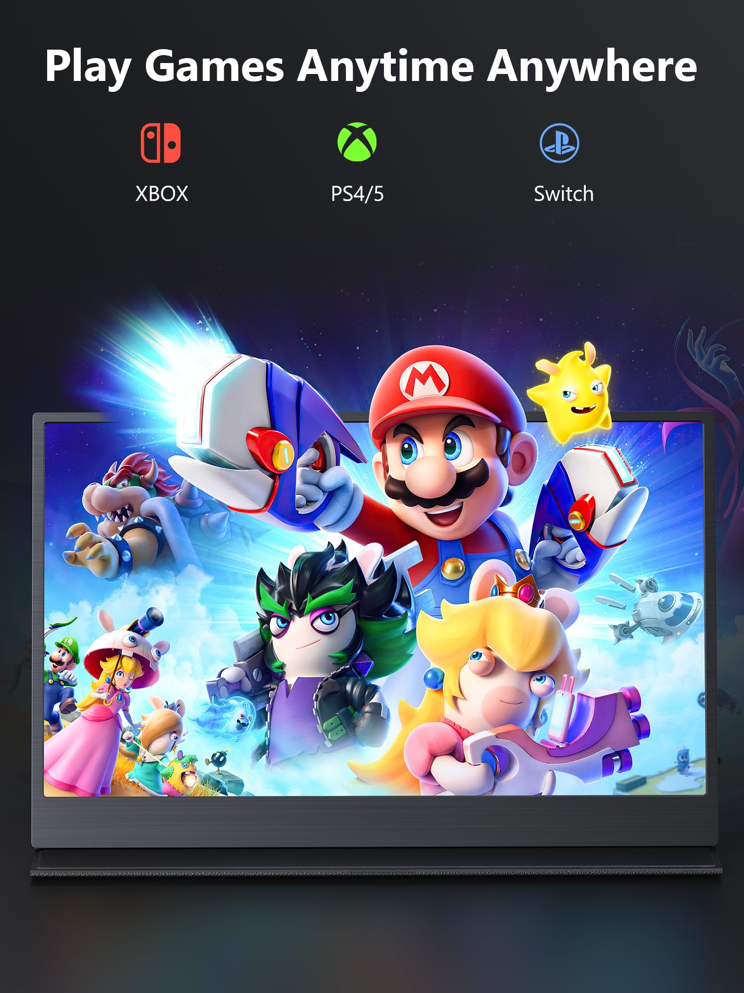 Magicraven 4K Portable Monitor, 13.3'' Uhd Ips Laptop Monitor, Slim Lightweight Dual Usb C Hdmi Computer Monitor Gaming Display