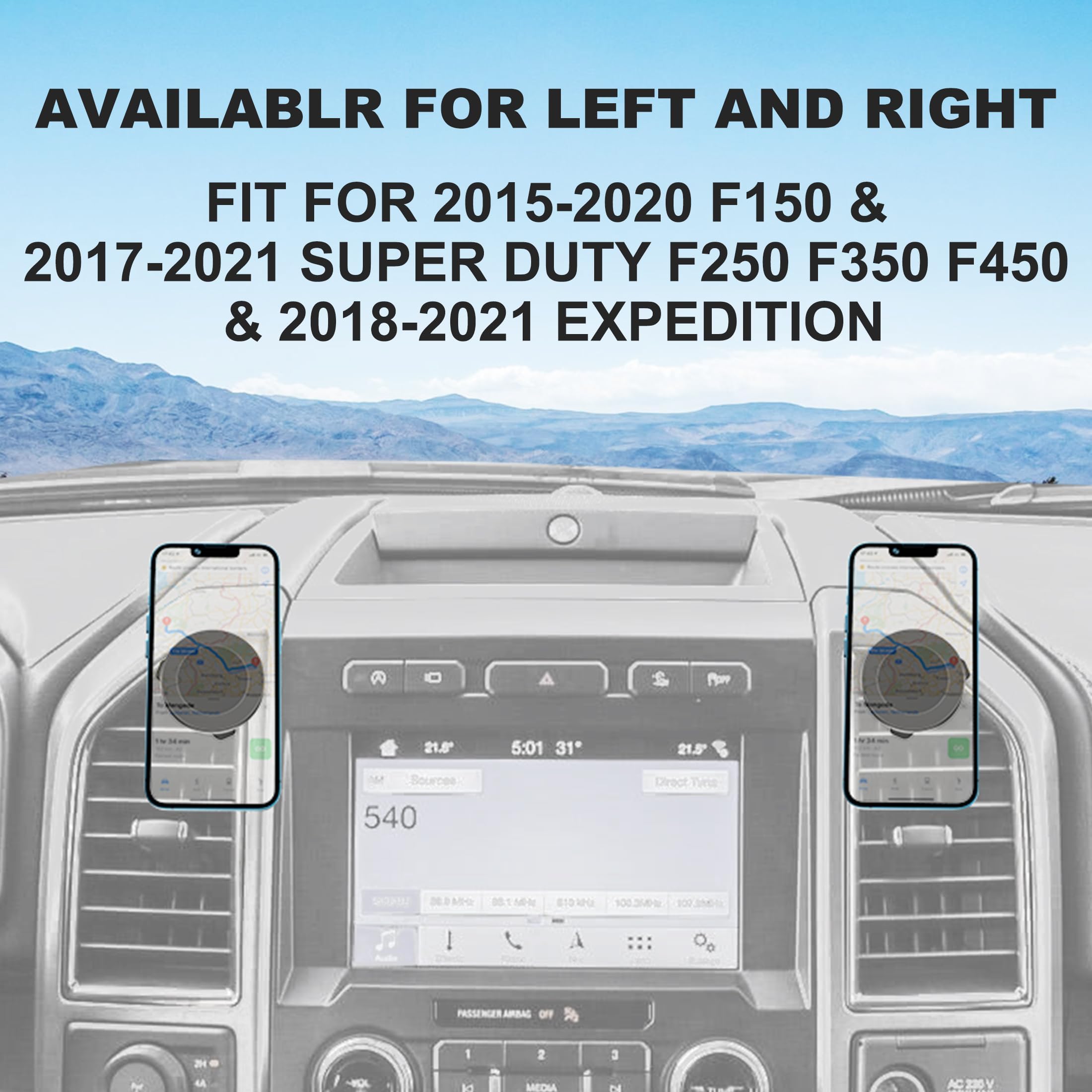 Surfcabin Cnc Vent Phone Holder, Magnetic Car Air Vent Phone Holder Cradles Mount Compatible With F150 2015-2020 & Super Duty F2