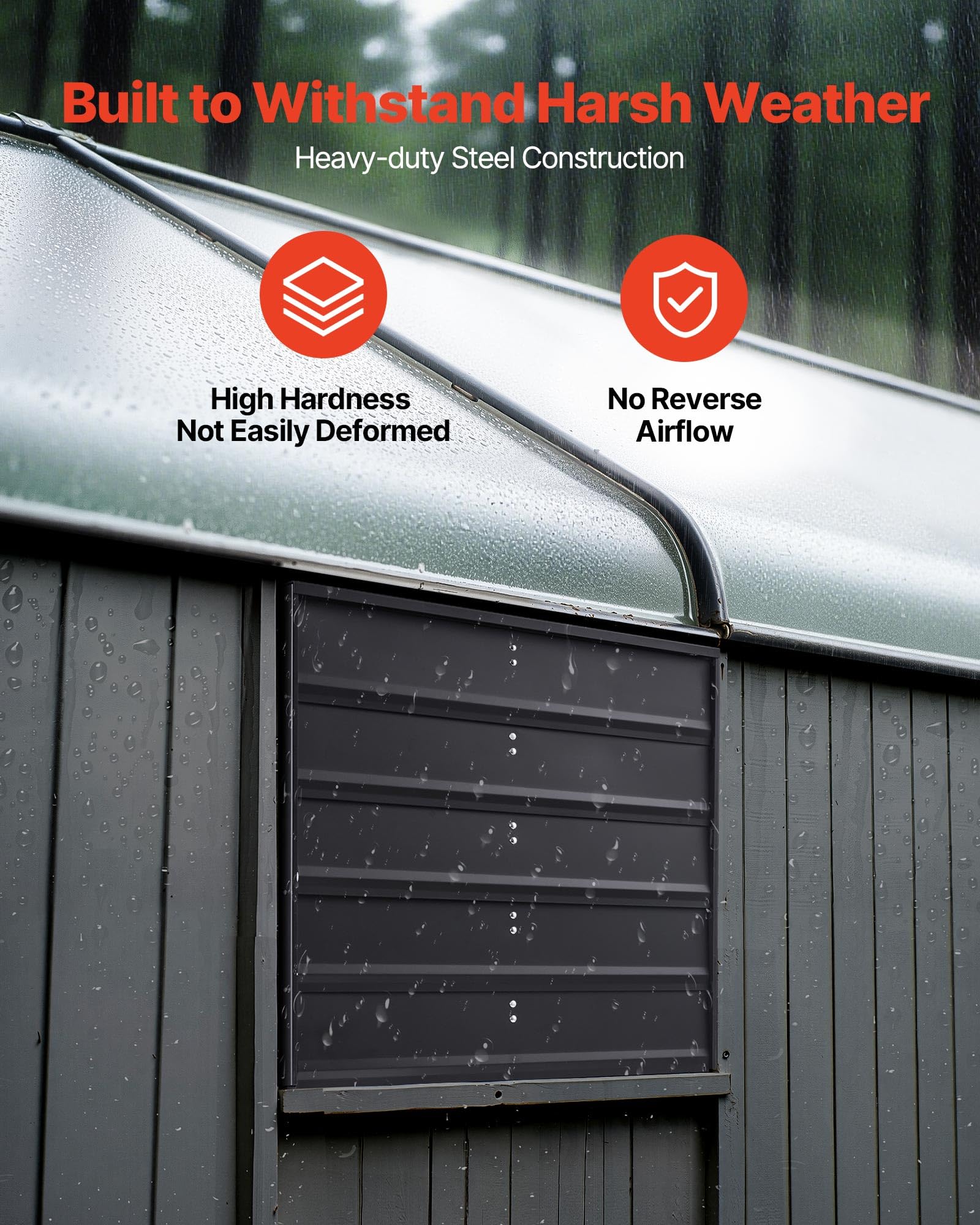 Vevor 24 Inch Shutter Exhaust Fan, Wall Mounted Attic Vent Fan With Variable Speed Controller, 4800 Cfm, Ac Motor, Heavy-Duty St