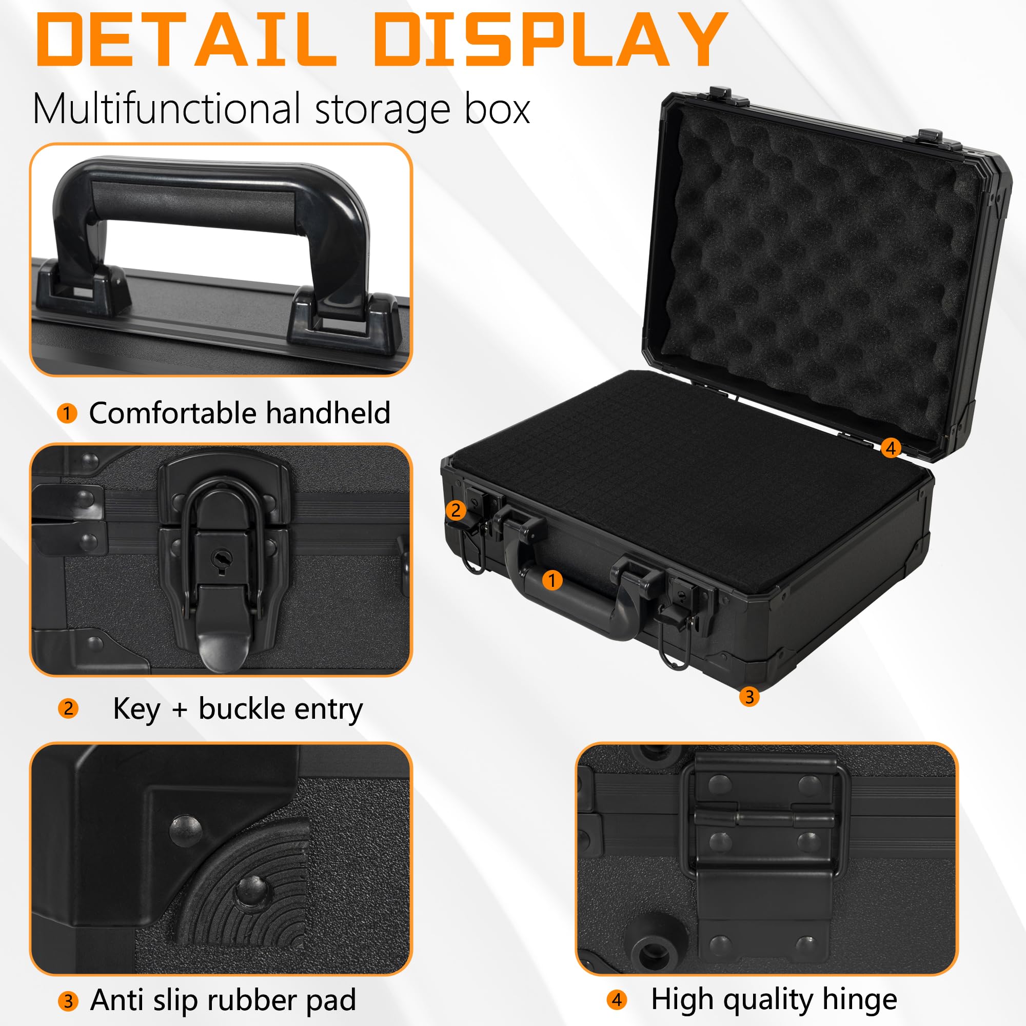 Ithwiu 13 Inch Aluminum Carrying Case 13 X 10 X 5.5 Inch Ideal For Microphone & Camera Gear Transportation, Dj Mixer Case With C