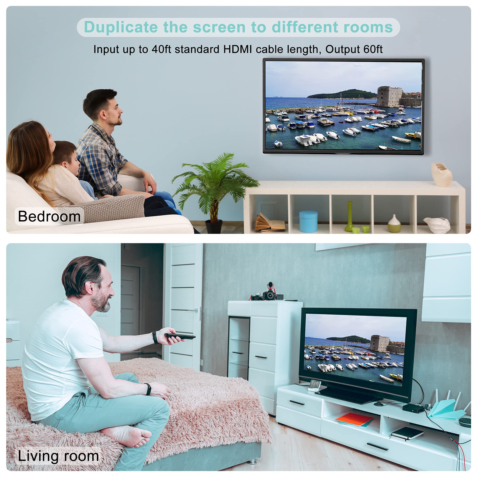 Hdmi Splitter With Hd Hdmi Cable, 1 In 2 Out 4K Hdmi Splitter For Full Hd 4K@30Hz 1080P 3D Splitter (1 Hdmi Source To 2 Hdmi Dis