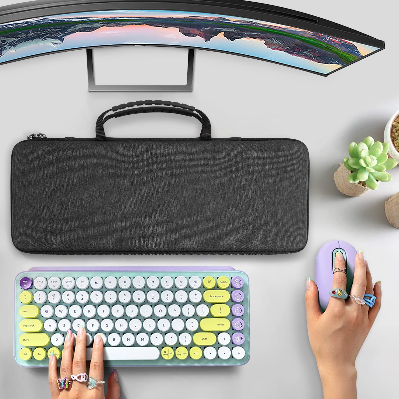 Geekria 75% Keyboard Case, Hard Shell Travel Carrying Bag For Compact 84 Key Computer Mechanical Gaming Keyboard, Compatible Wit