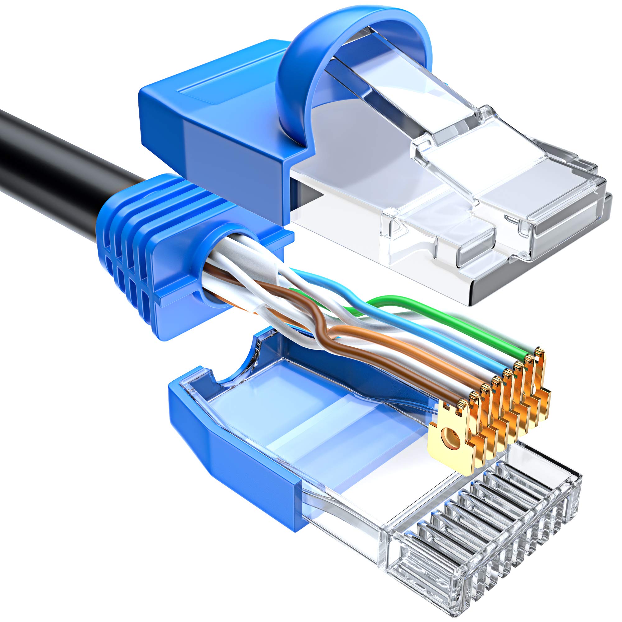 Maximm Cat6 Heavy Duty Outdoor Cable 50 Ft   Black   Zero Lag Pure Copper, Waterproof Ethernet Cable Suitable For Direct Burial Installations.