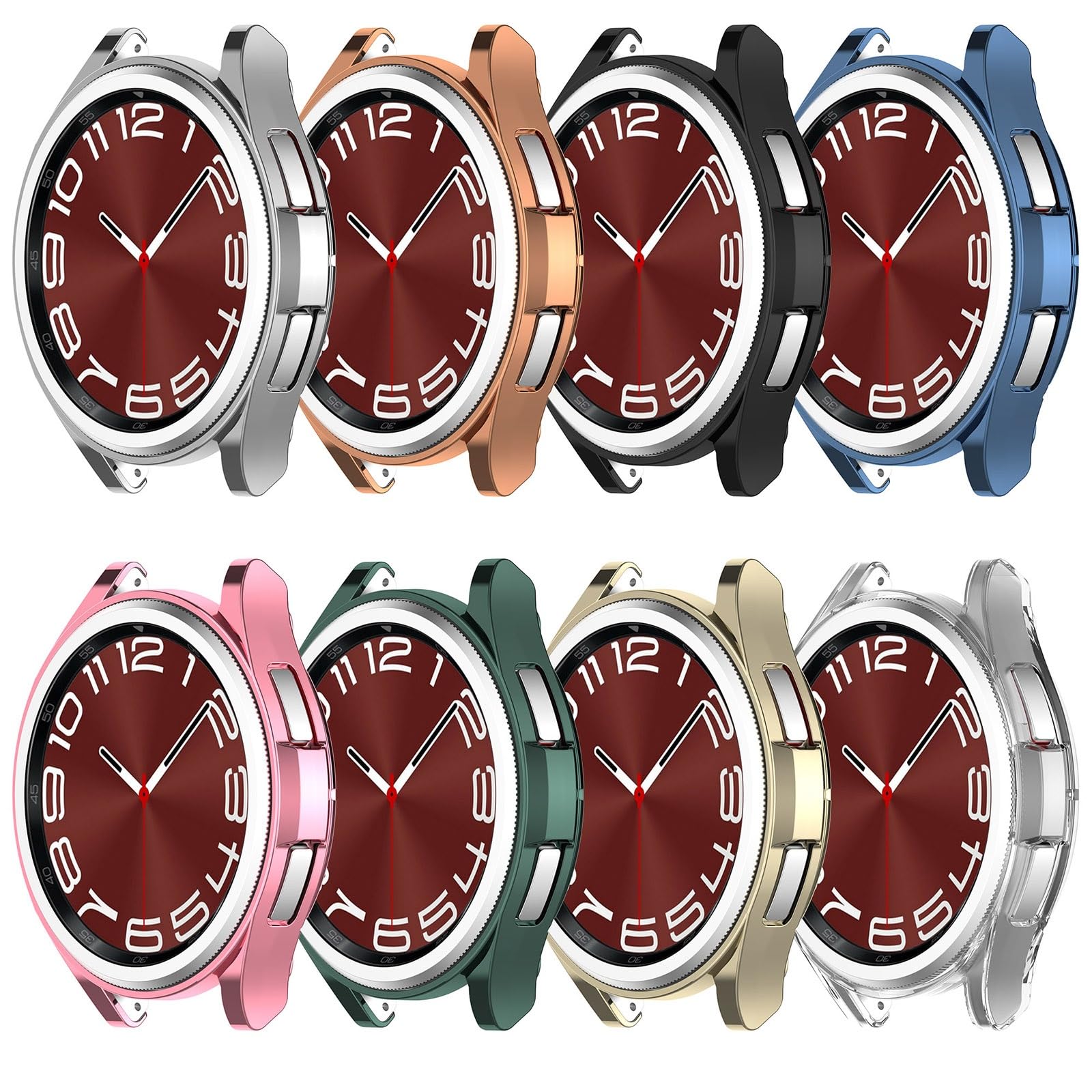 Screen Protector Case Compatible for Samsung Galaxy Watch 6 Classic 43mm 47mm Soft TPU Bumper Cover Case Replacement for Galaxy 