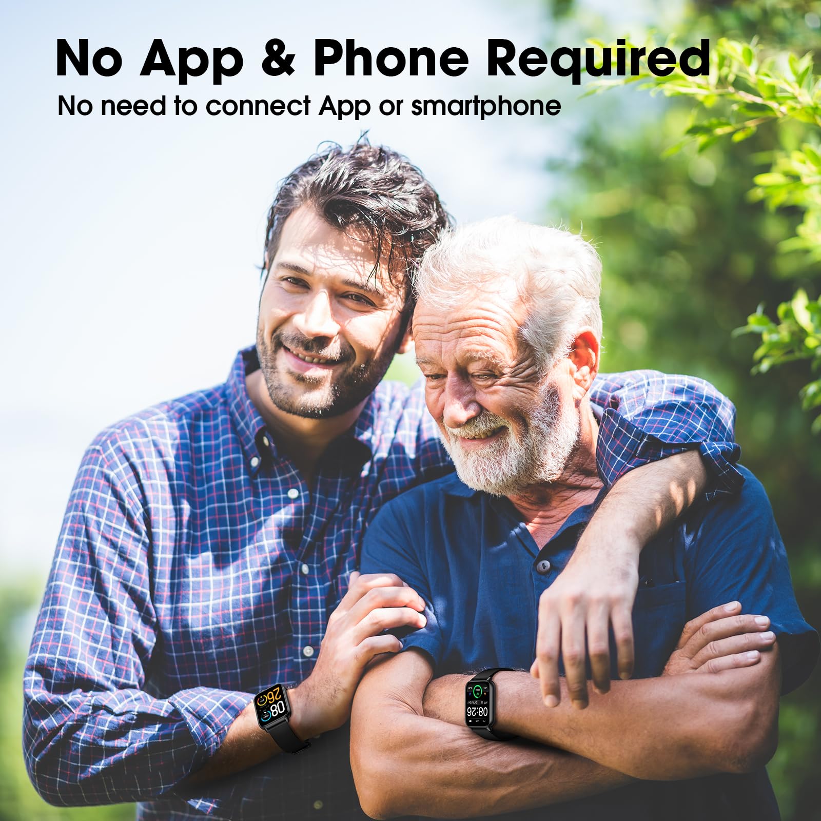 Eurans Smart Watch No App/Phone Required, Long Battery Life Fitness Tracker Watch, Large Hd Screen, Waterproof Activity Tracker