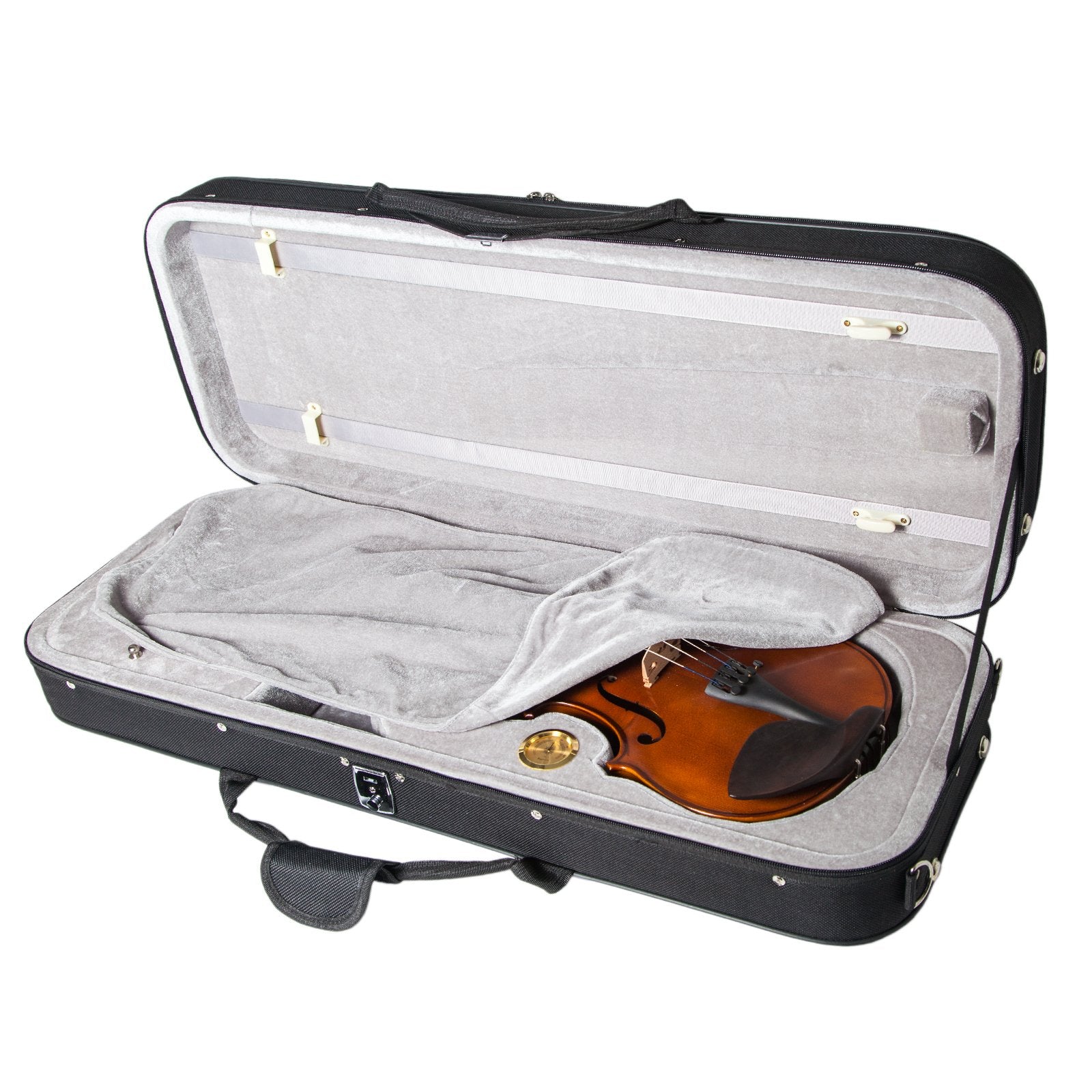 Sky 15.5 16 Inch Viola Oblong Case Lightweight With Hygrometer Black/Grey