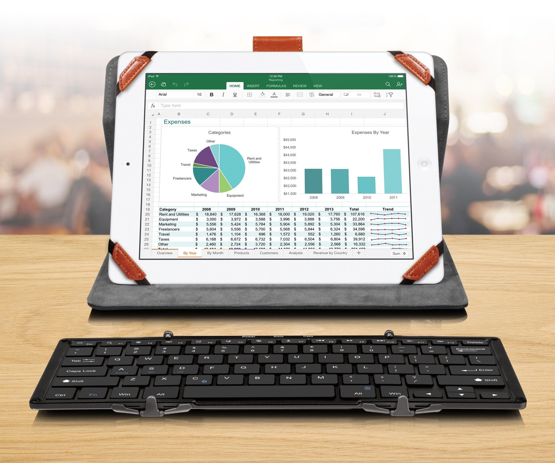 Aluratek Portable Aluminum Tri Fold Bluetooth Keyboard (Standard Full Size) With Built In Rechargeable Battery For Iphone, Smart