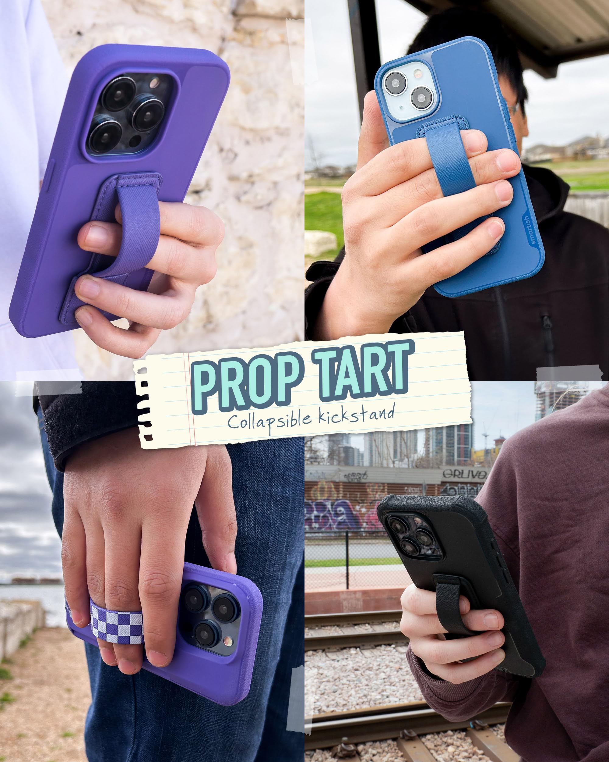 Smartish Phone Grip Loop   Prop Tart   Pop Out Finger Strap And Holder With Kick Stand [Compatiable With All Iphone And Android