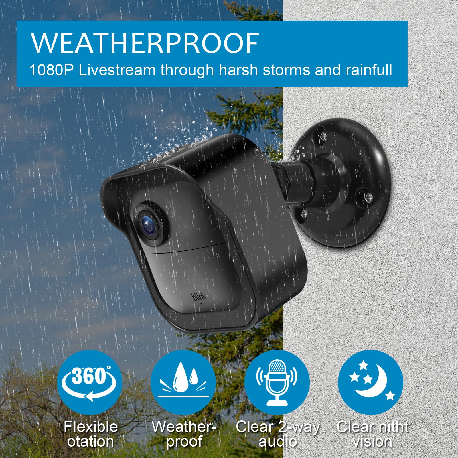 Zortwury Wall Mount For Blink Outdoor 4 (4Th Gen & 3Rd Gen), 5 Pack Weatherproof Protective Housing And 360 Adjustable Mount Wit