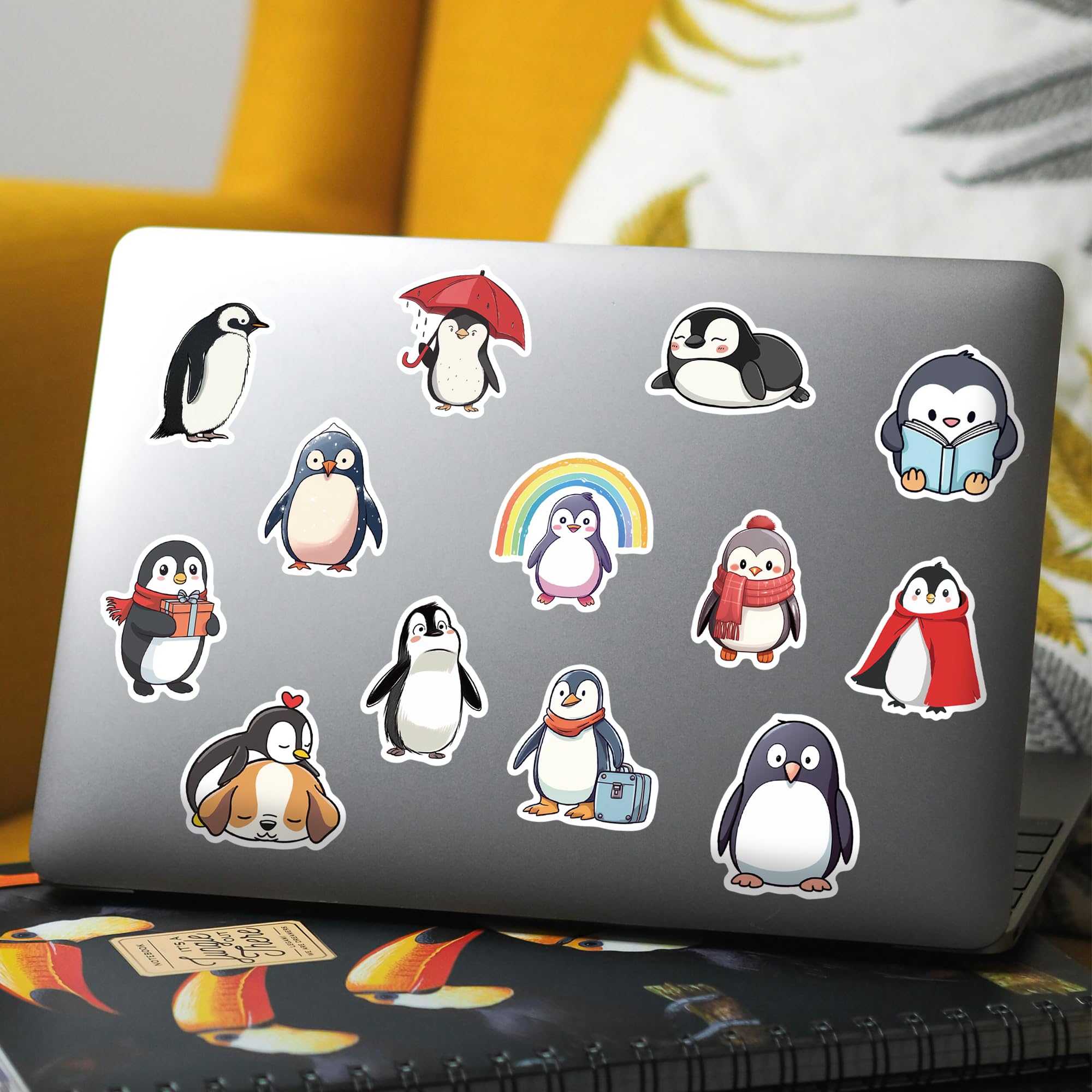 102 Pack Cute Penguin Stickers For Kids Girls Teens,Fun Penguins Gifts Stickers Vinyl Waterproof Stickers For Party Favors Water Bottle Laptop