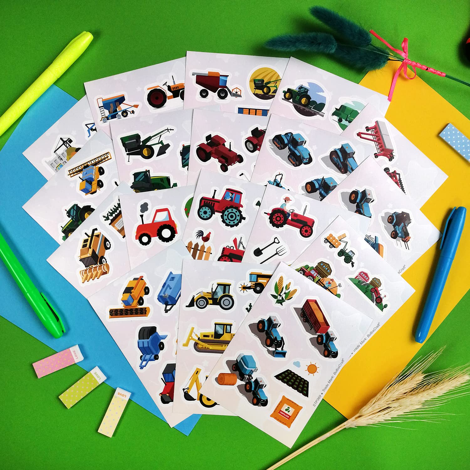 100 Pcs Tractor Stickers & Decals   Tractor For Boys   Tractor Birthday Party Supplies   Tractor Party Supplies   Tractor Party
