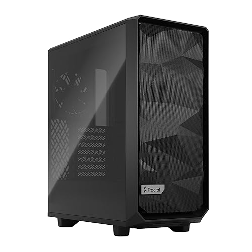 Fractal Design Meshify 2 Compact Black Atx Flexible High Airflow Light Tinted Tempered Glass Window Mid Tower Computer Case