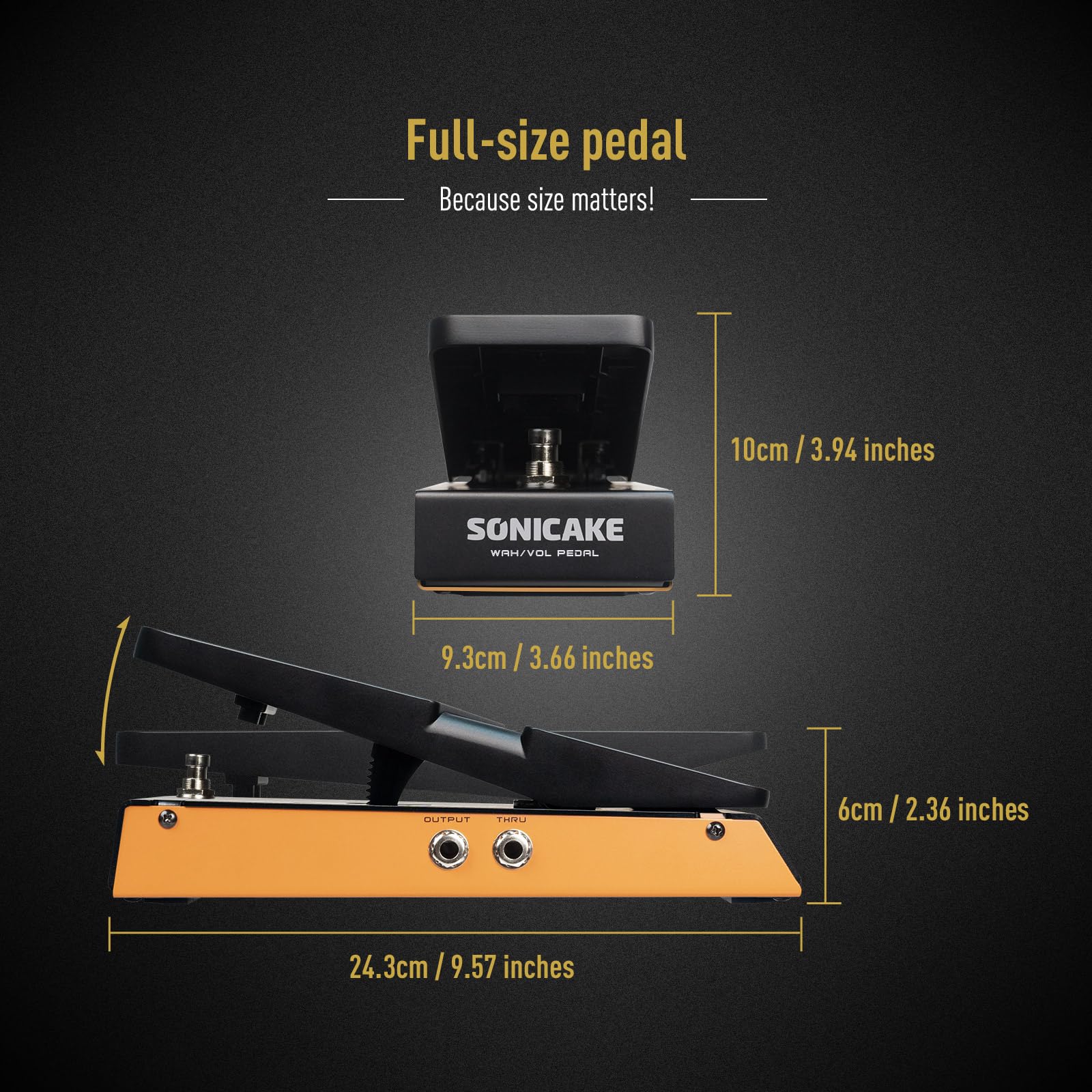 Sonicake Wah Active Volume Pedal, Wah & Volume 2 In 1 Combo Guitar Effects Pedal, Full Size Pedal   Flipwah