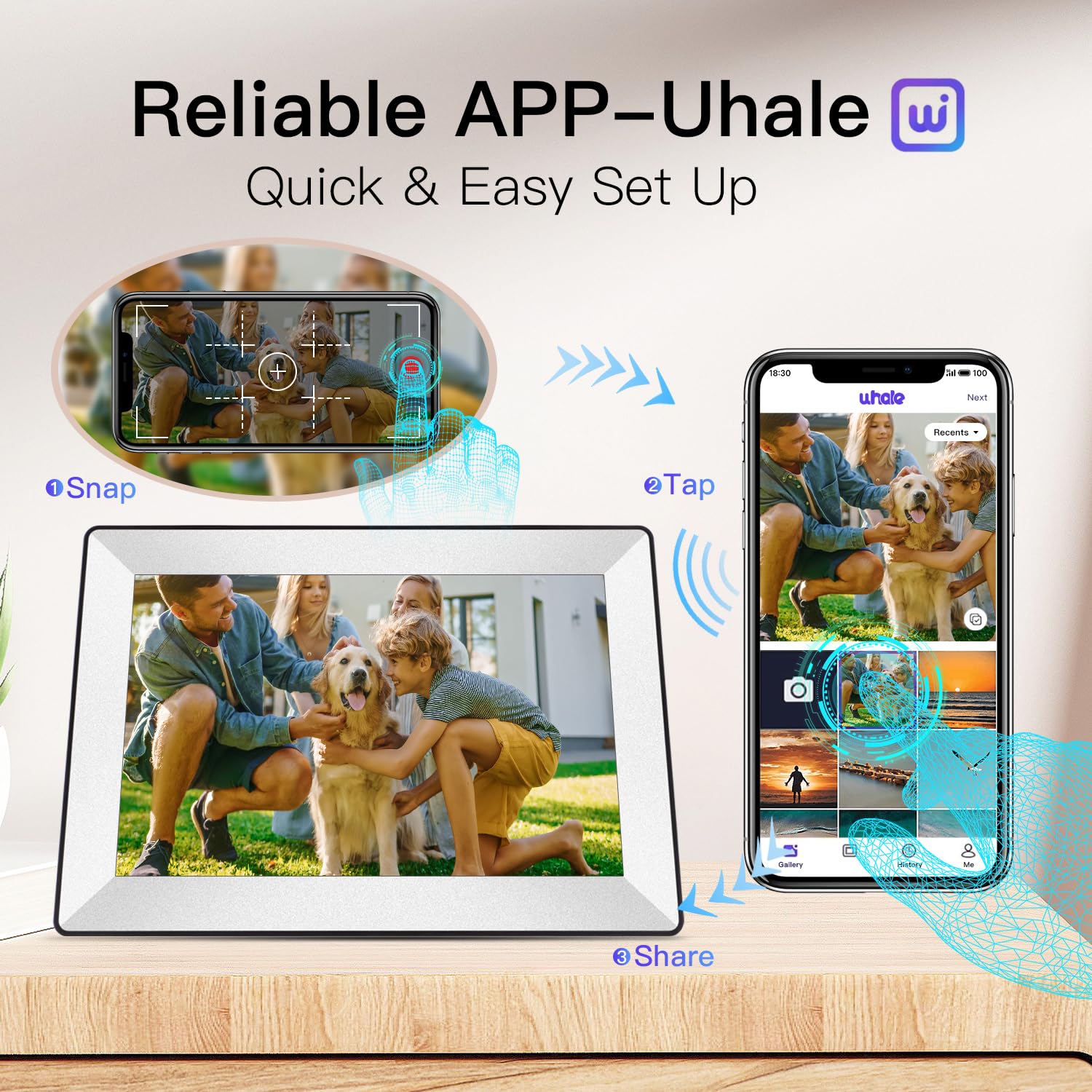 Sbusfgt 10.1 Inch Digital Picture Frame Wifi Smart Digital Photo Frame 16Gb Free Storage 1280 * 800 Ips Hd Touch Screen Picture