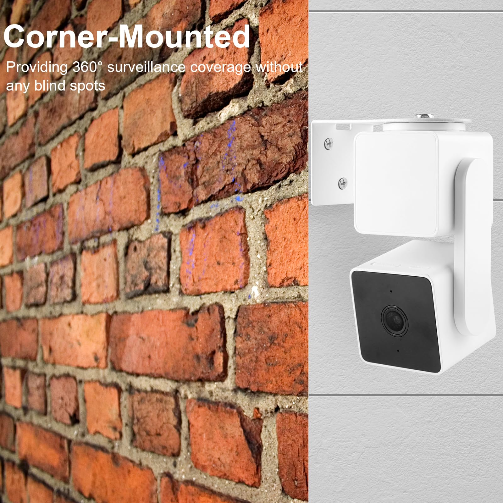 Uyodm 2Pack Adhesive Metal Wall Mount Bracket Compatible With Wyze Cam Pan V3/ Wyze Cam V4/V2, Vhb Stick On,No Drilling Mounting Bracket For Wyze Get The Best View,Two Ways Installation