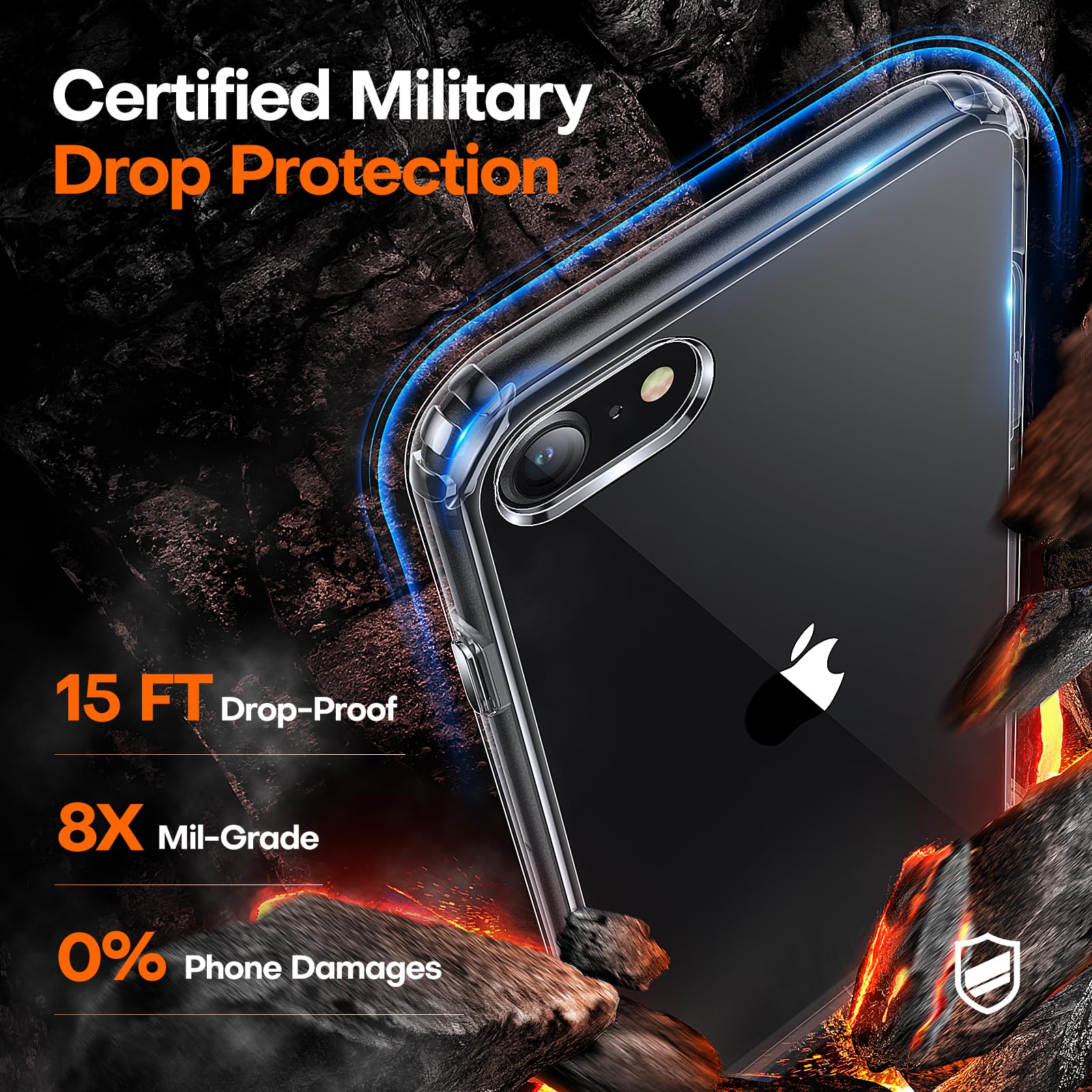 Tauri For Iphone Se Case 2022/3Rd/2020/2Rd, For Iphone 8/7 Case Clear, [Not Yellowing] With 2X Tempered Glass Screen Protectors,