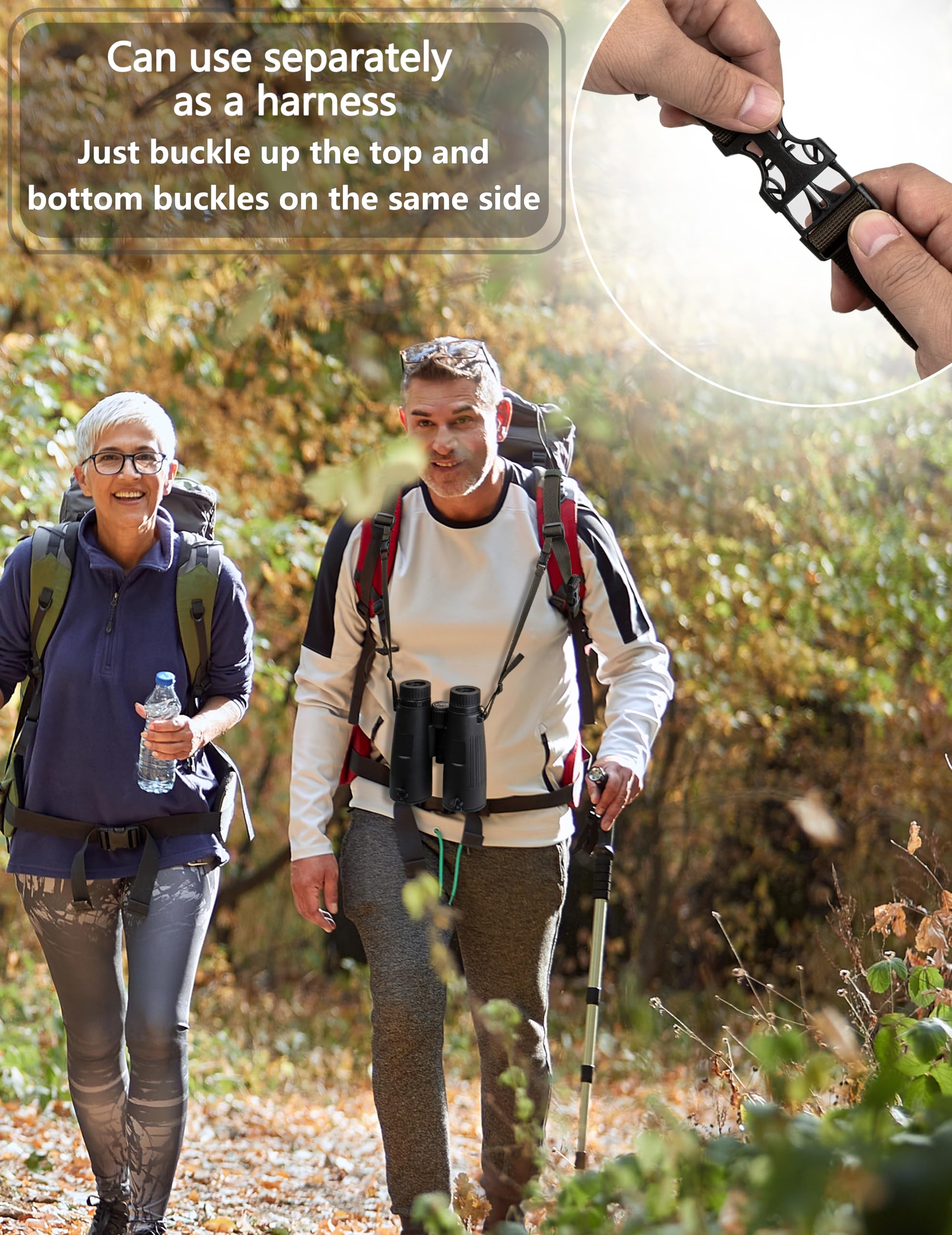 Wolfhunt Binocular Harness Chest Pack Magnetic Closure, Bino Case With Detachable Rangefinder Pouch, Camouflage Bino Bag With Ad