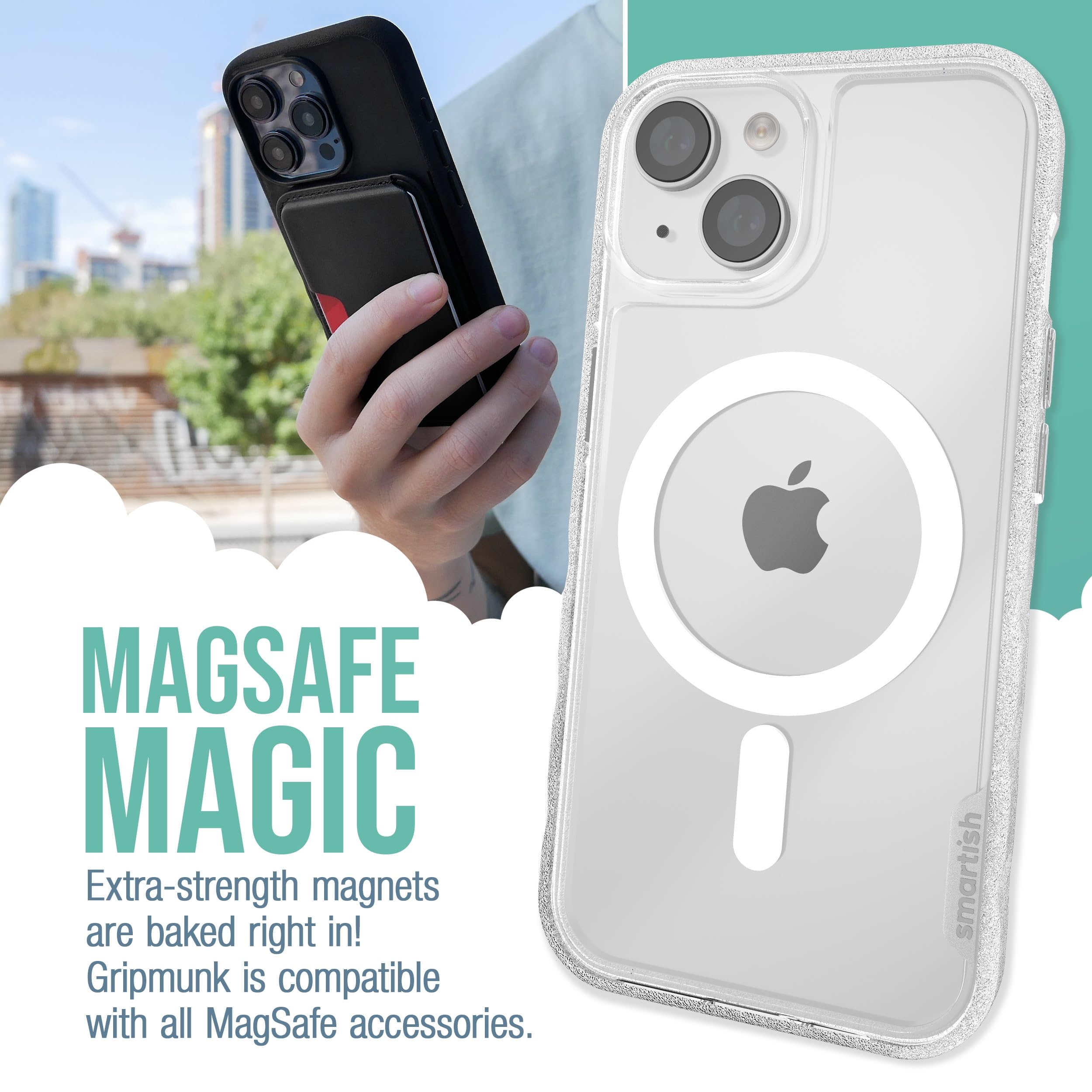 Smartish Iphone 15 Magnetic Case   Gripmunk Compatible With Magsafe [Lightweight + Protective] Slim/Thin Grip Cover For Apple Ip