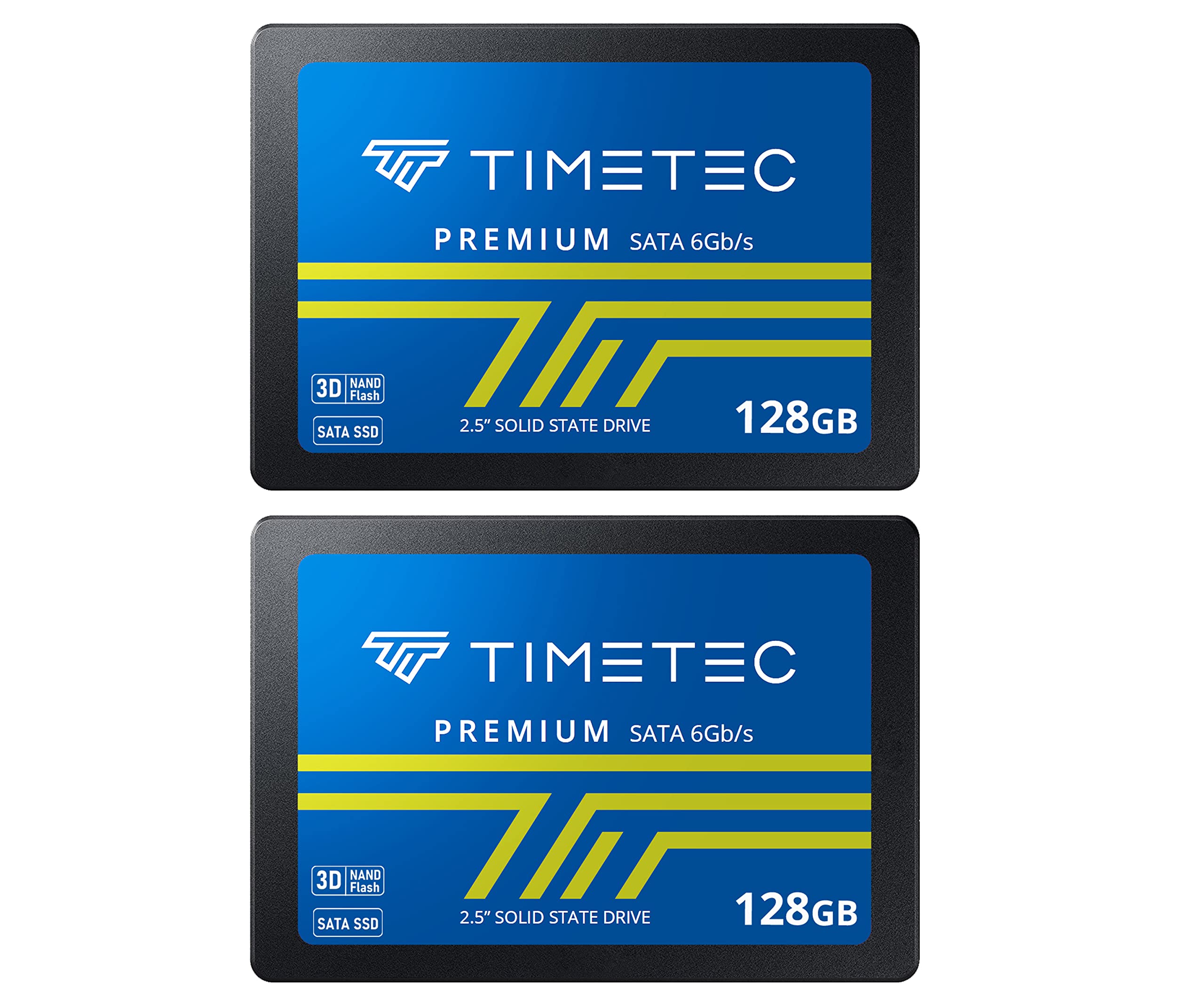 Timetec 128Gbx2 (2 Pack) Ssd 3D Nand Sata Iii 6Gb/S 2.5 Inch 7Mm (0.28') Read Speed Up To 550 Mb/S Slc Cache Performance Boost Internal Solid State Drive For Pc Computer Desktop And Laptop