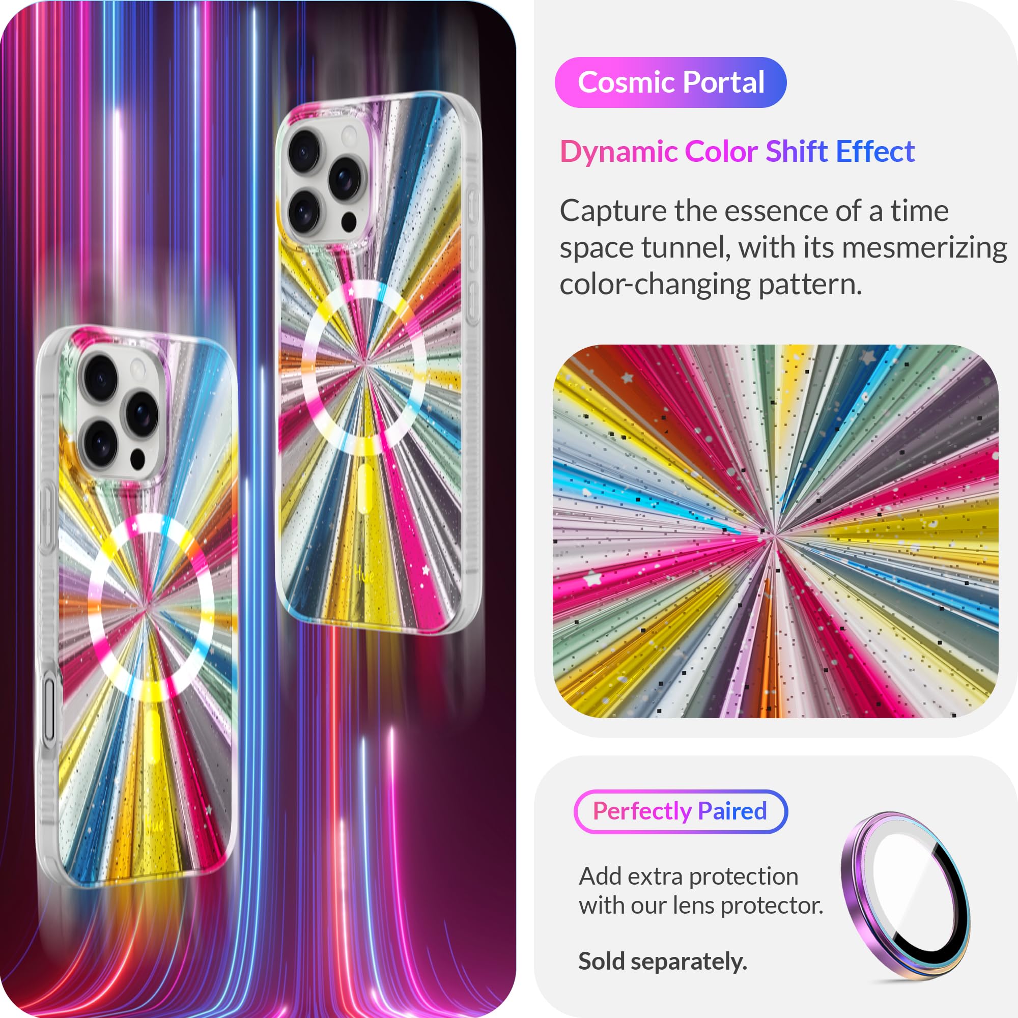 Lonli Hue   For Iphone 16 Pro Case [Compatible With Magsafe]   Cosmic Portal Phone Case   [360 Shock Absorbent Bumper]   Cute, U