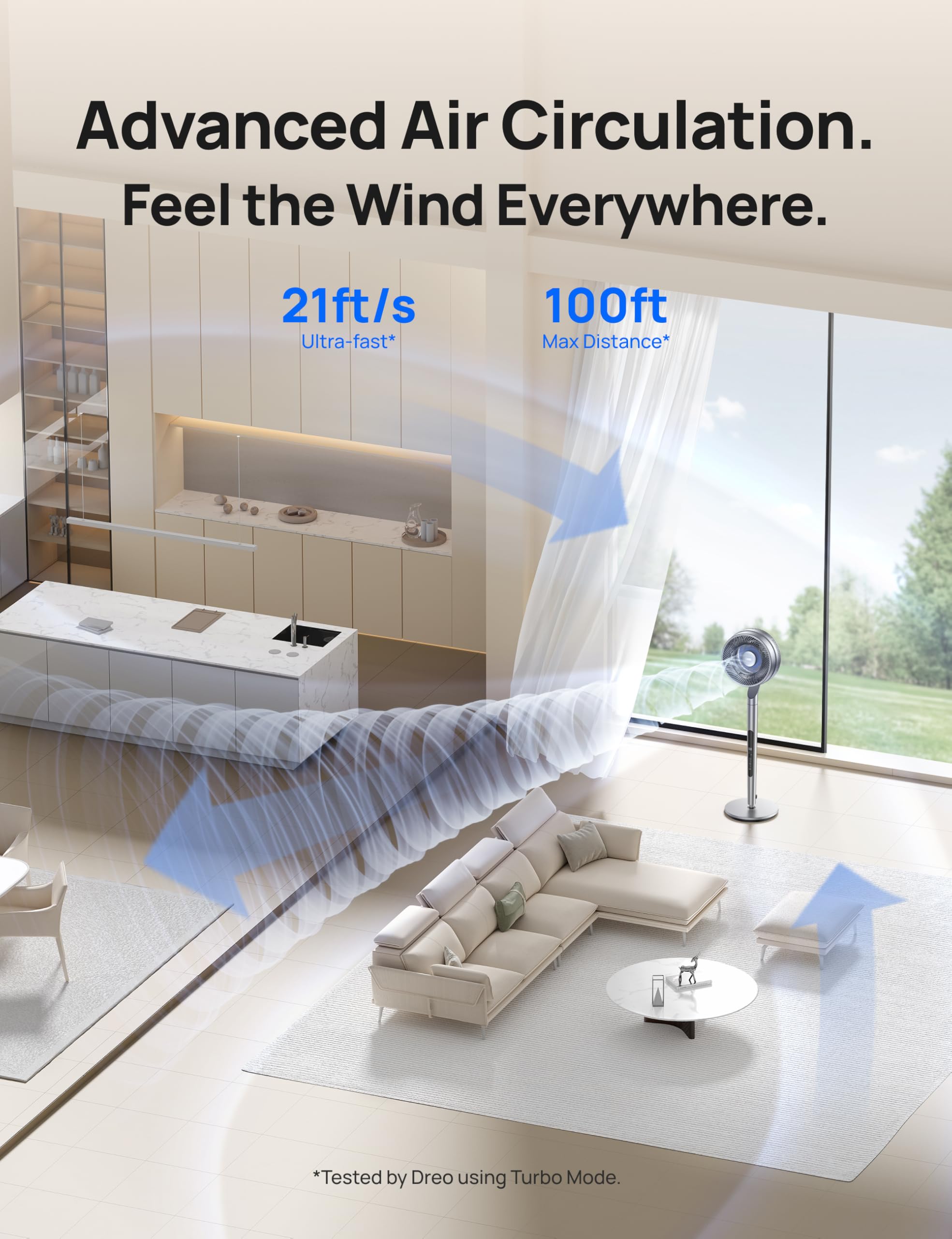 Dreo Smart Pedestal Fan For Bedroom, Wi Fi/Voice/Alexa Control, 6 Modes,10 Speeds, 12H Timer, 23Db Dc Quiet Circulator Fan, 120+