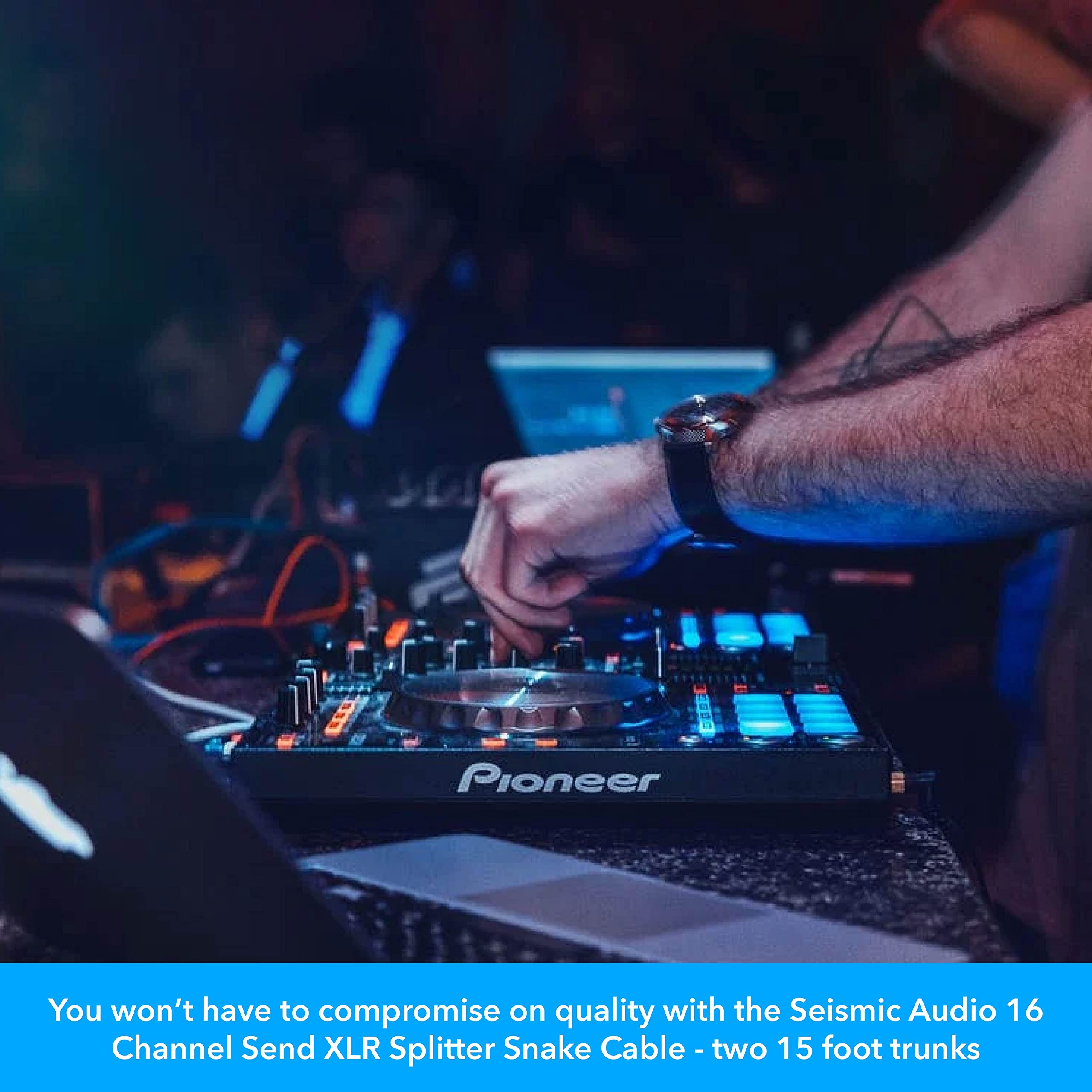 Seismic Audio - New 24 Channel Xlr Send Splitter Snake Cable With Box - Two Trunks 15' Fantails Each - Pro Audio Stage, Studio,