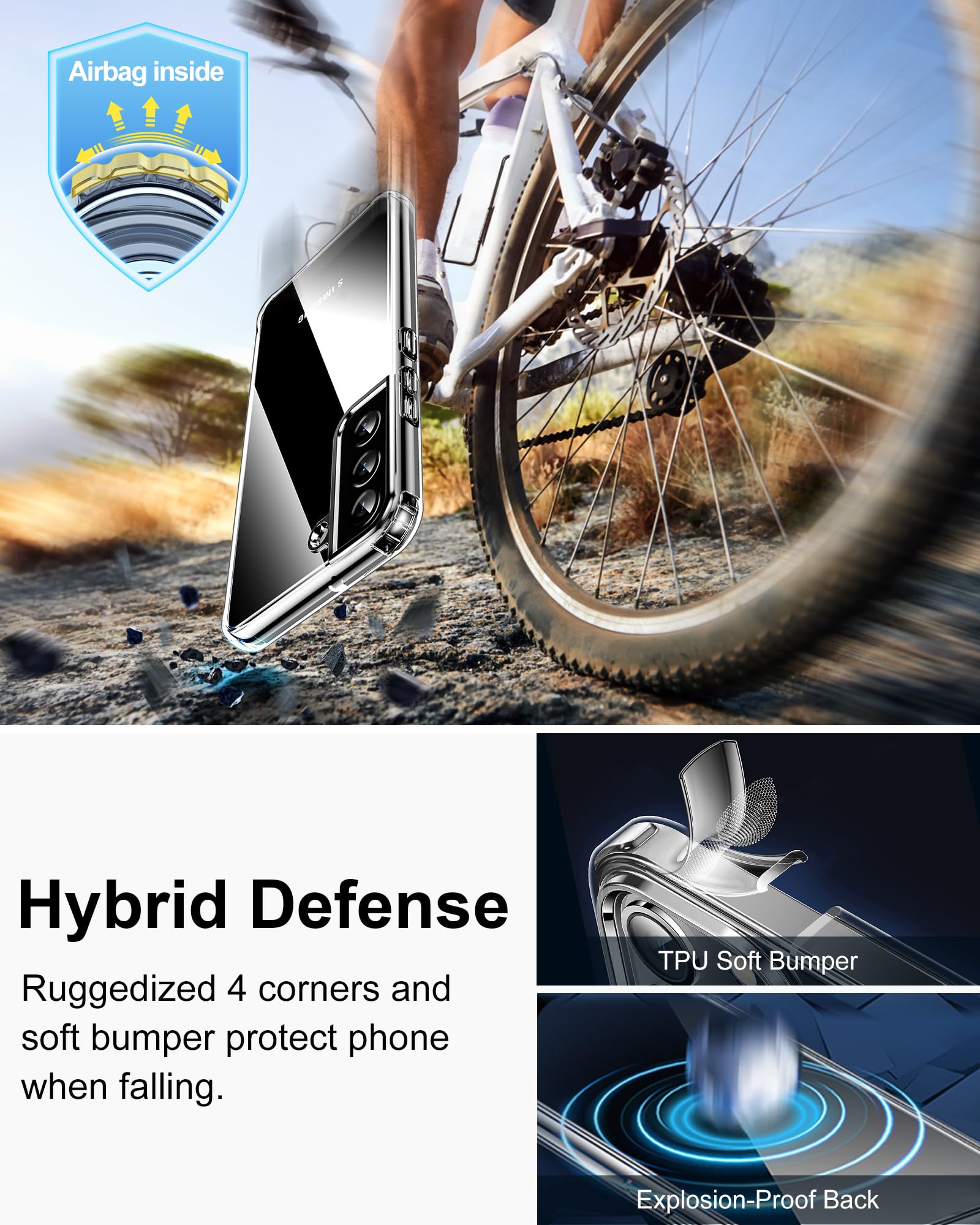 Hoomil Case For Samsung Galaxy S21 Fe (Only 6.4 Inch), Non Yellowing, Drop Protection, Anti Scratch Transparent Hard Back Phone