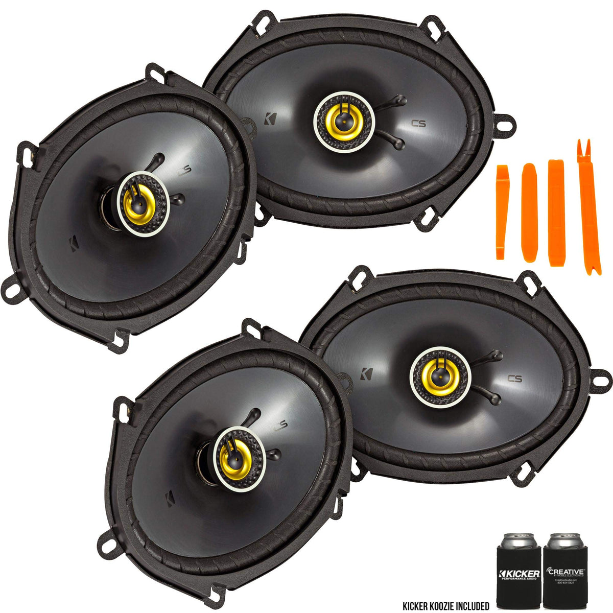 Kicker 46Csc684   Two Pairs Of Cs Series Csc68 6X8 Inch (160X200Mm) Coaxial Speakers, 4 Ohm (2 Pairs)