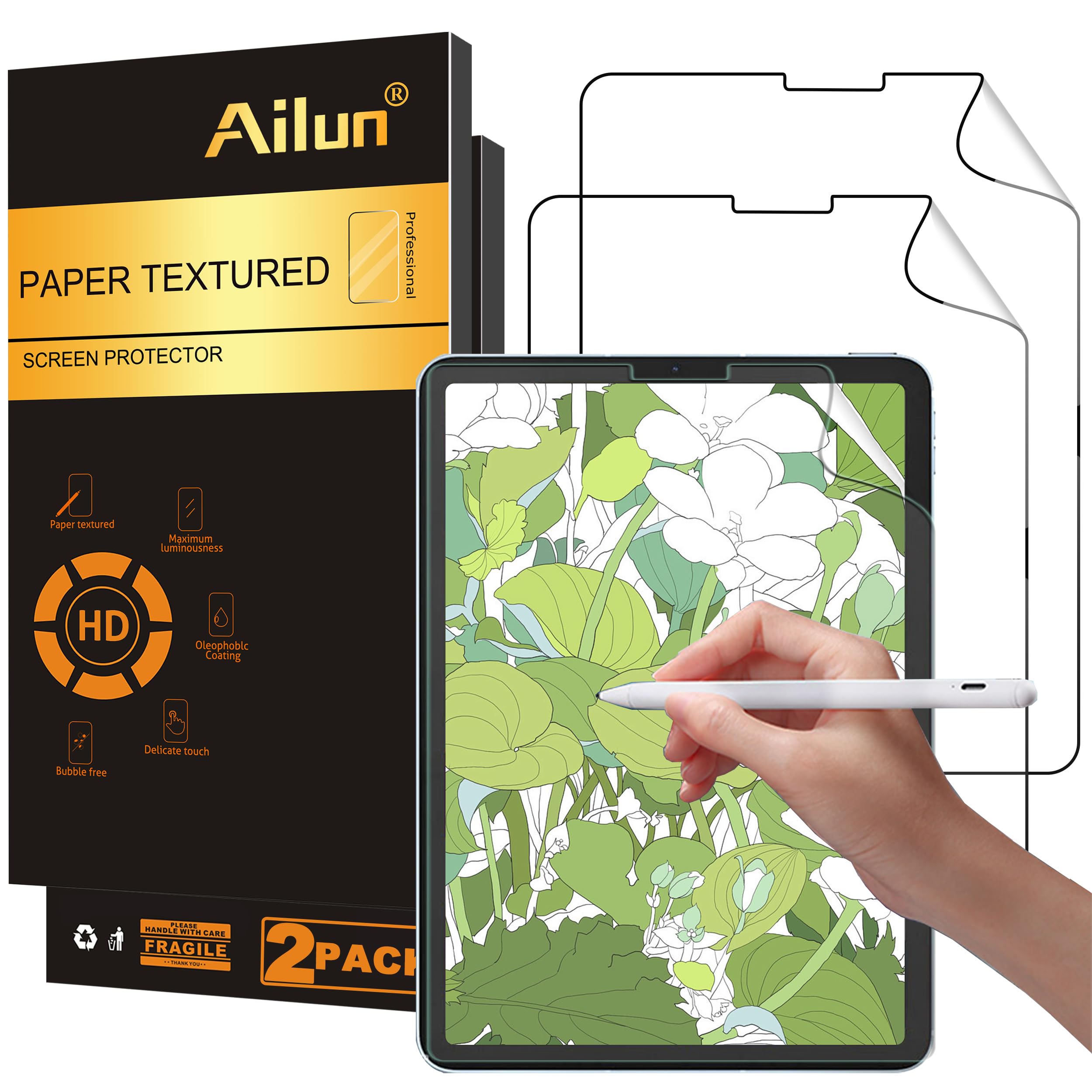 Ailun Paper Textured Screen Protector For Ipad Air 4/5 Generation[10.9 Inch,2022 5Th &2020 4Th Gen],Ipad Pro 11 Inch[2022&2021&2