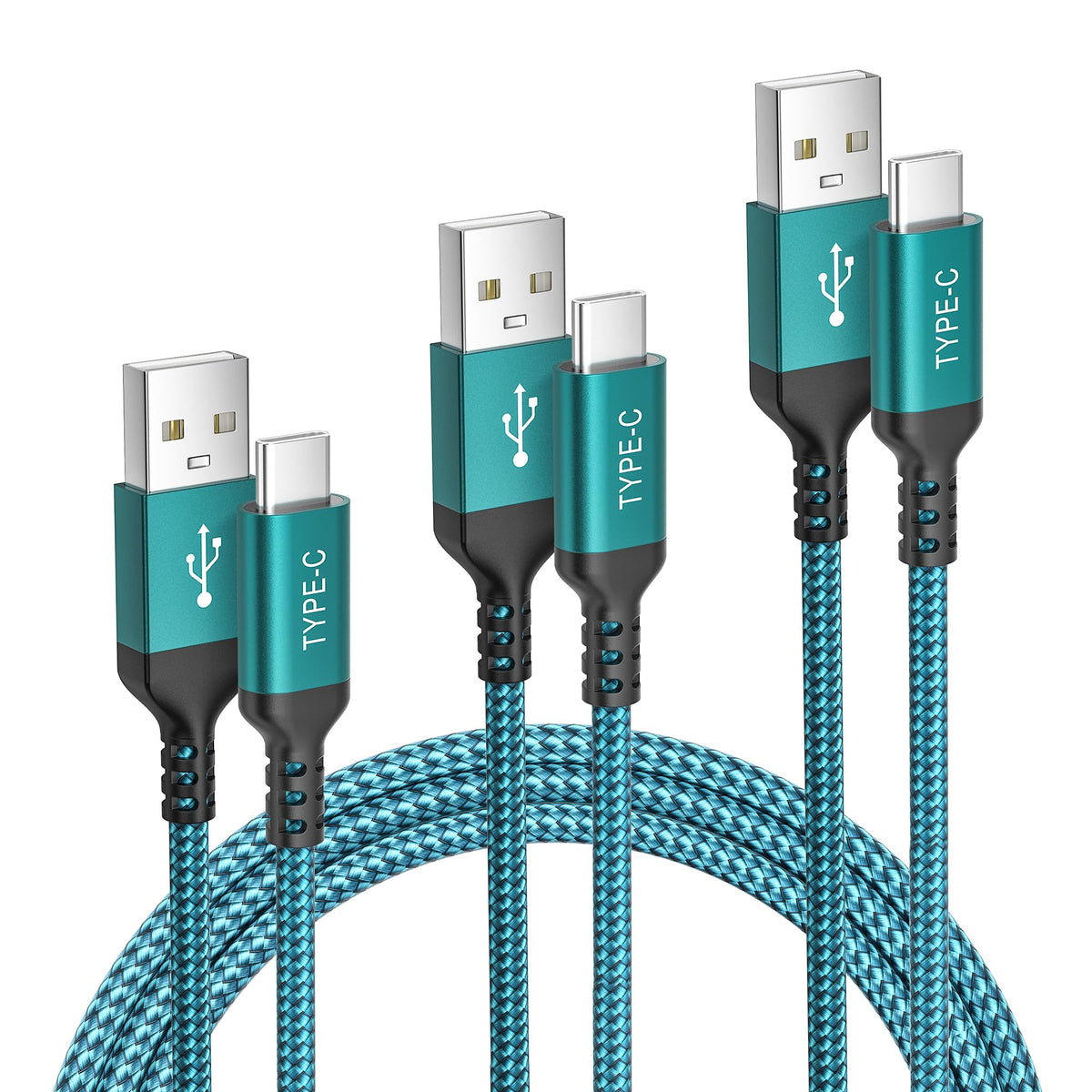 Elebase Usb C Car Charger Cable 3 Pack 1.5/3.3/6.6Ft,Usbc Charging Cord For Iphone 15 16 Max Samsung Galaxy S8 S9 S20 S21 S22 S2