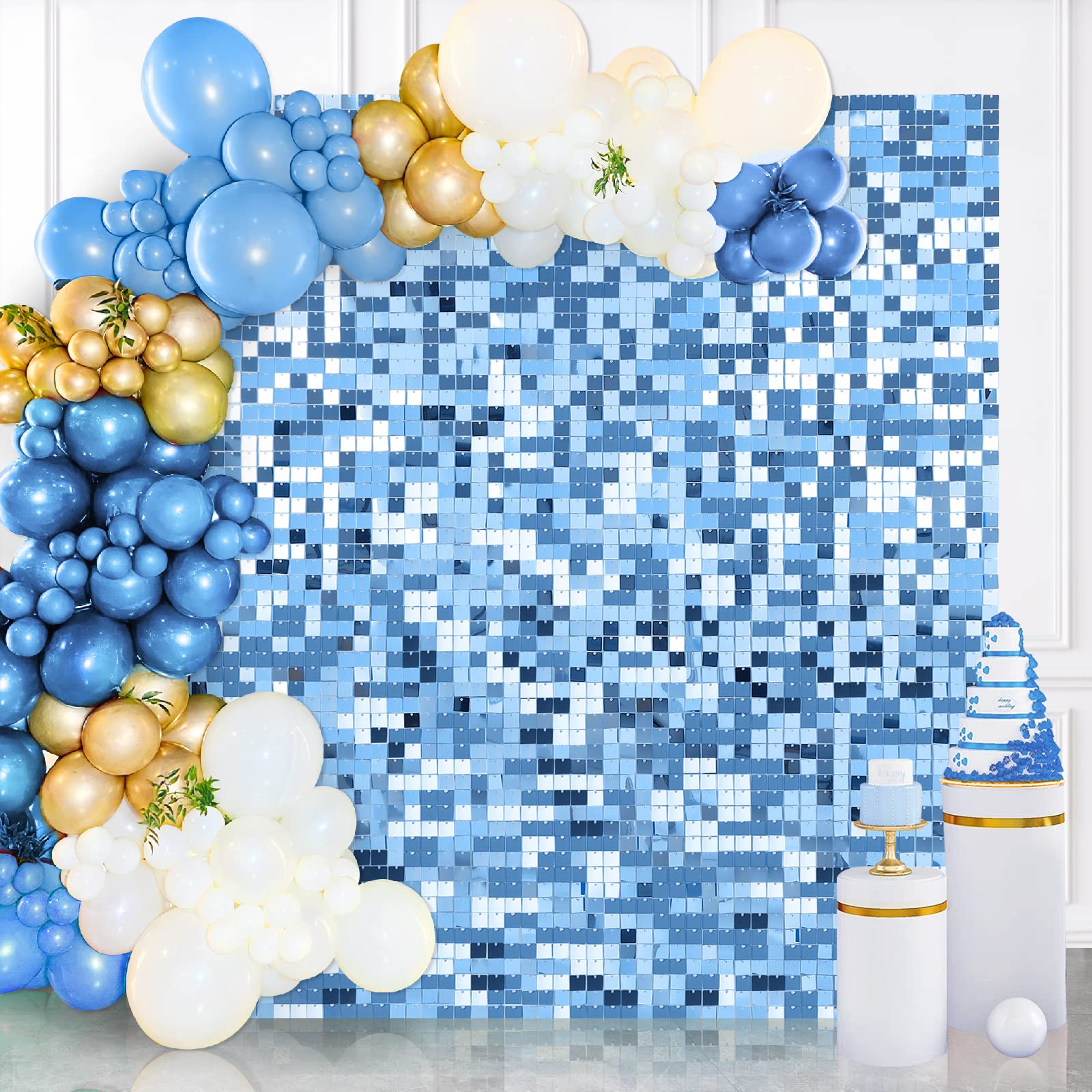 Pink Shimmer Wall Backdrop (Pack Of 24) Square Shimmer Panels Sequin Photo Backdrops Decoration For Birthday Anniversary Engagem