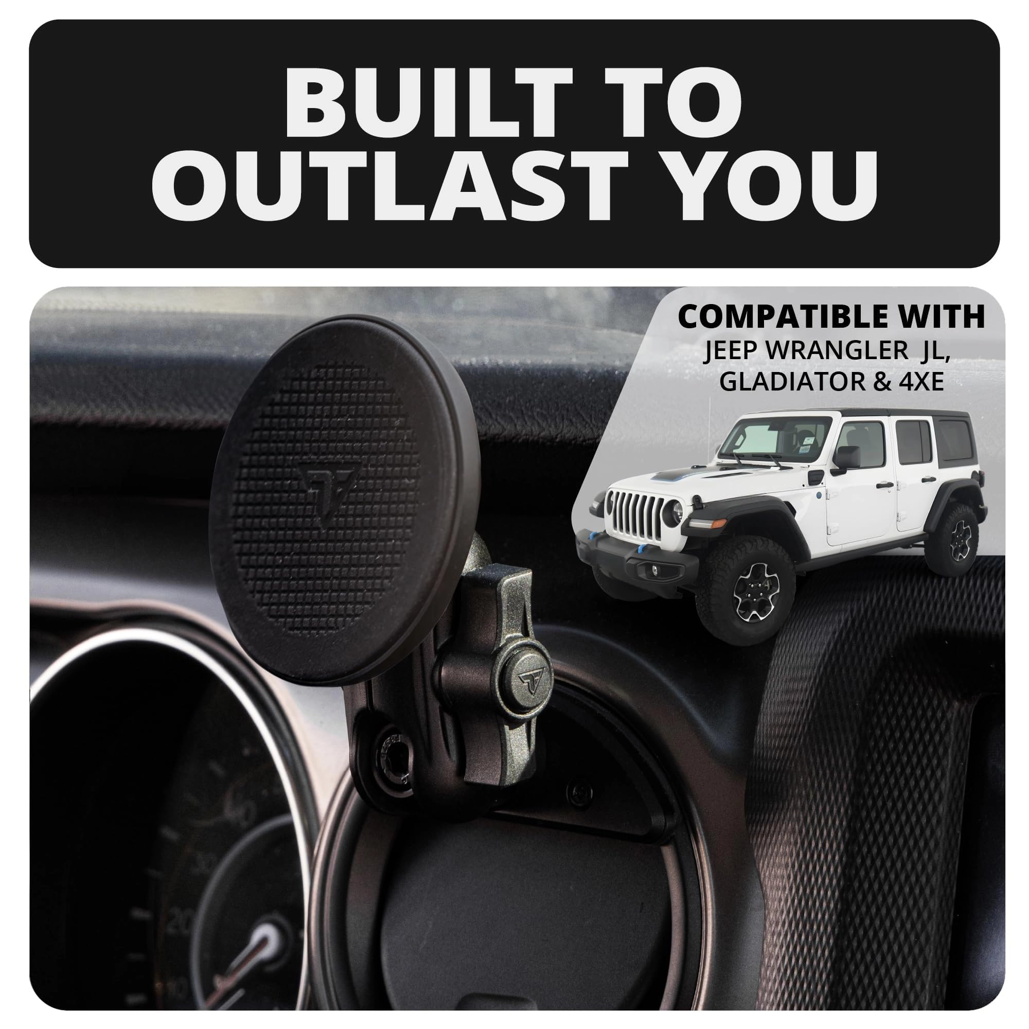 Tackform Link Vent Phone Mount Compatible With 2018-2023 Jeep Jl, Gladiator, 4Xe | Aluminum | Zero Slip, Anti-Scratch | Compatib