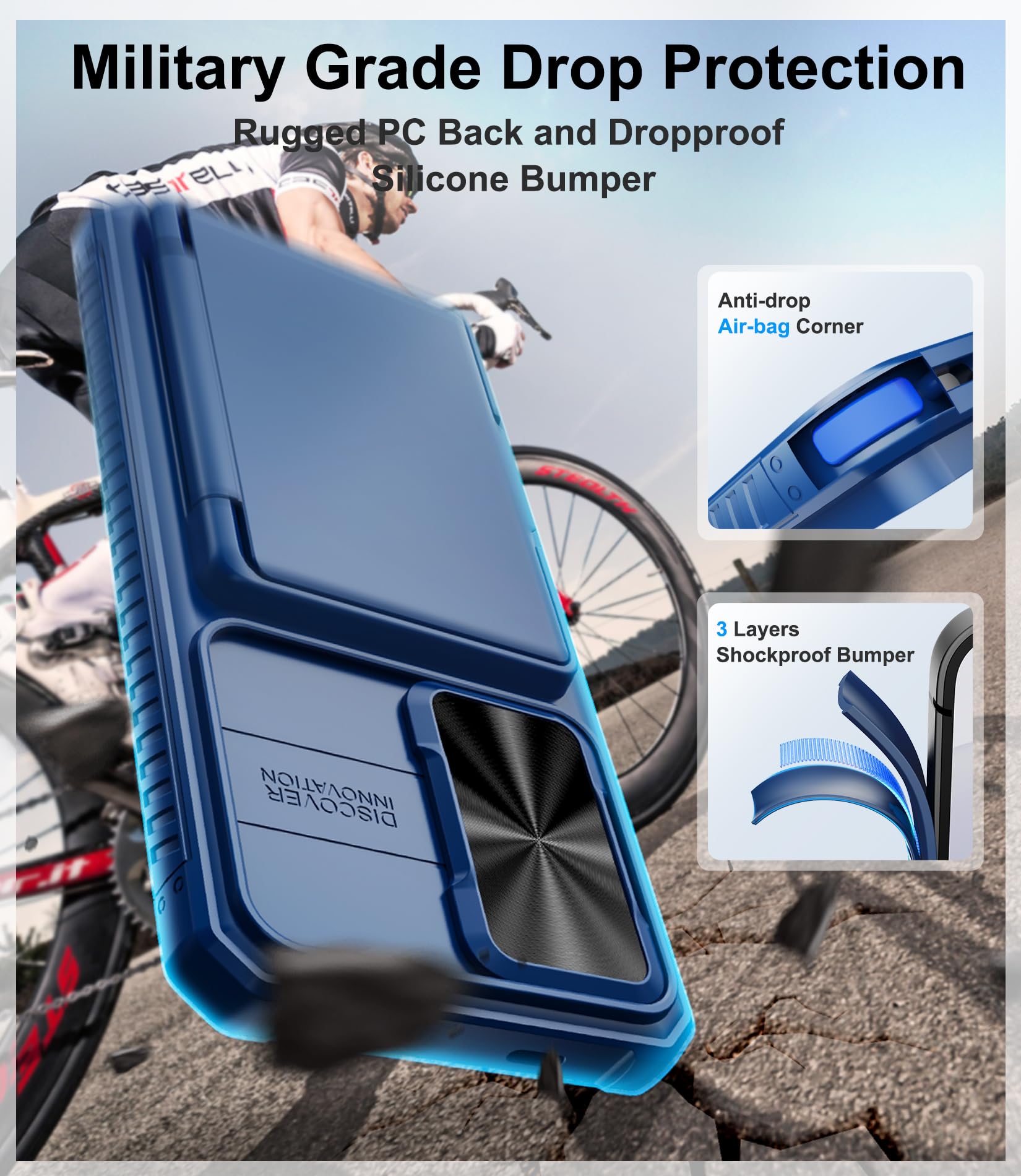 Bxyjy For Samsung Galaxy S24+ Plus Case Wallet, Built In Card Holder (4 5 Cards) & Slide Camera Cover, Military Grade Protection