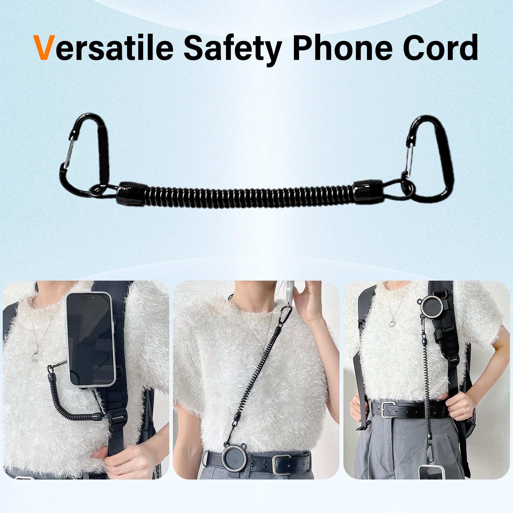 Ccsamll Magnetic Phone Belt Clip Holder With Anti Theft Phone Chain, Detachable Holster Belt Clip For Hiking Travel Outdoor Clim