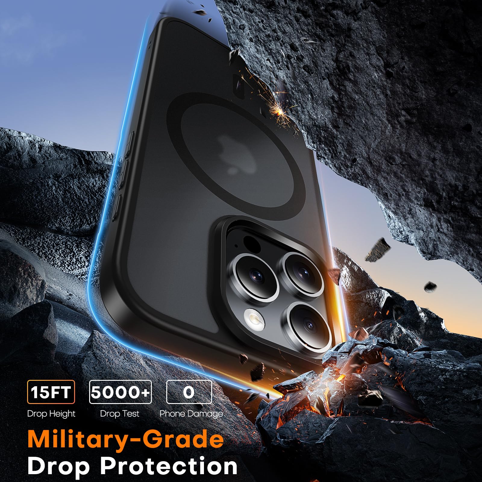 Tauri 3 In 1 For Iphone 16 Pro Max Case, [Compatible With Magsafe] With 2X Screen Protectors, Slim Translucent Matte Magnetic Ph