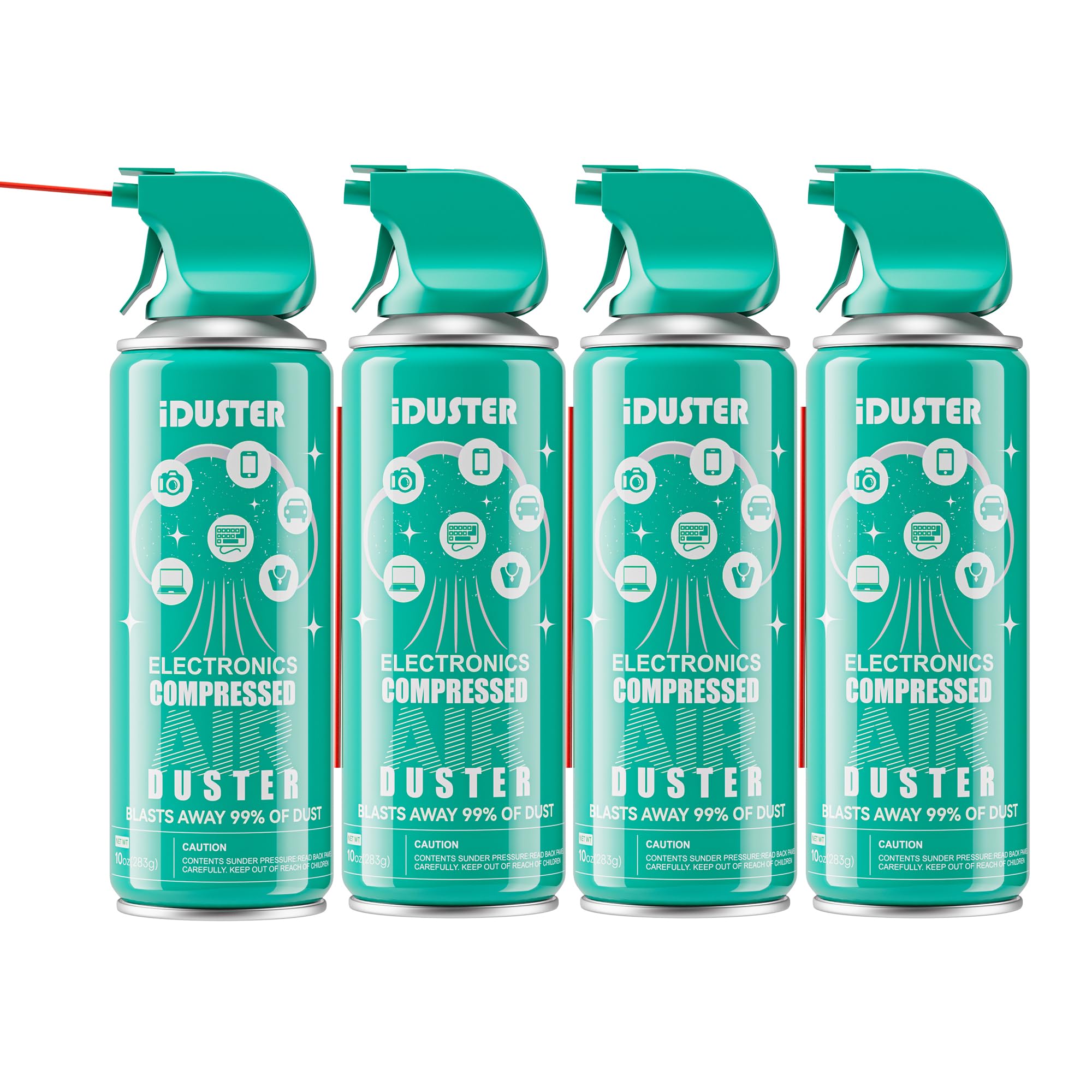 Iduster Canned Air Duster For Computer   Disposable Keyboard Cleaner Cleaning Duster For Electronics, 4Pcs(10Oz)