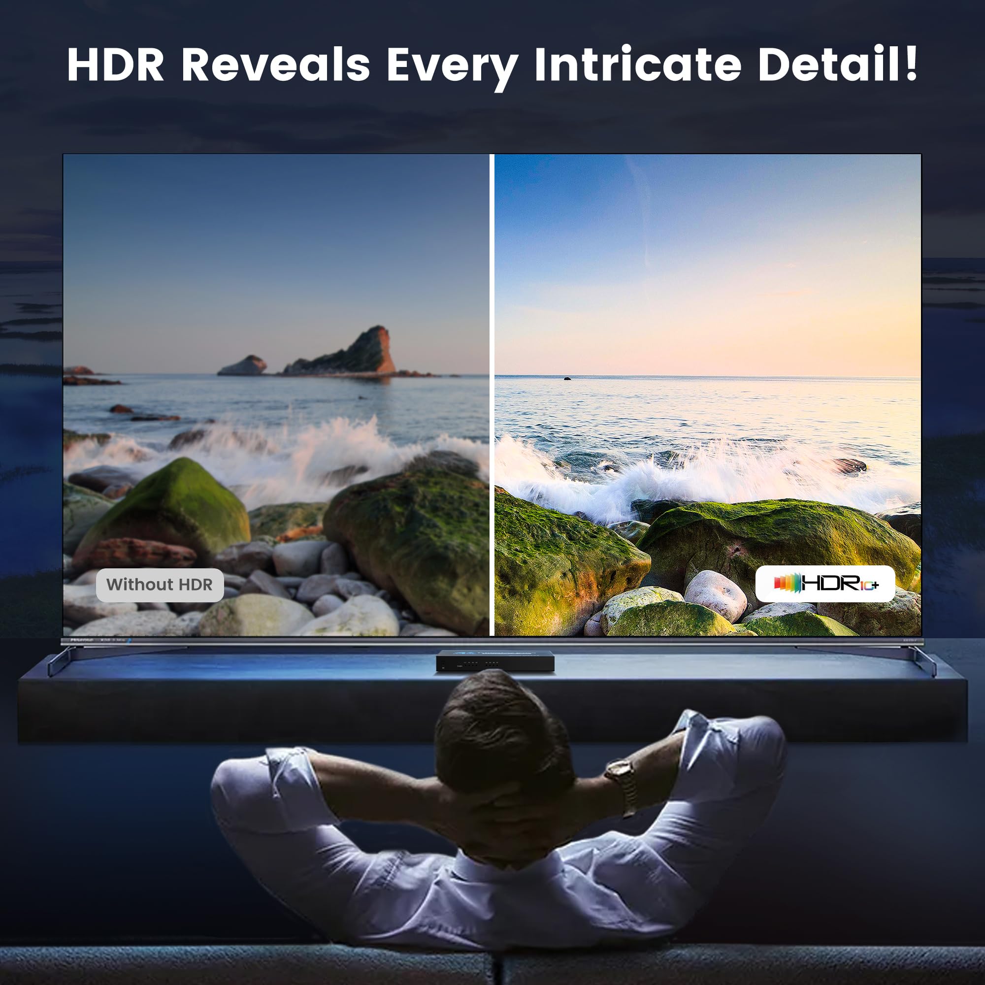 Newcare Hdmi Switch 7 In 1 Out 4K@60Hz, 7X1 Hdmi Switcher With Ir Remote, 7 Port Hdmi Selector Box Support Hdmi2.0, Dolby Vision/Atmos, Hdr10 For Xbox, Switch, Ps5/4, Roku, Fire Stick