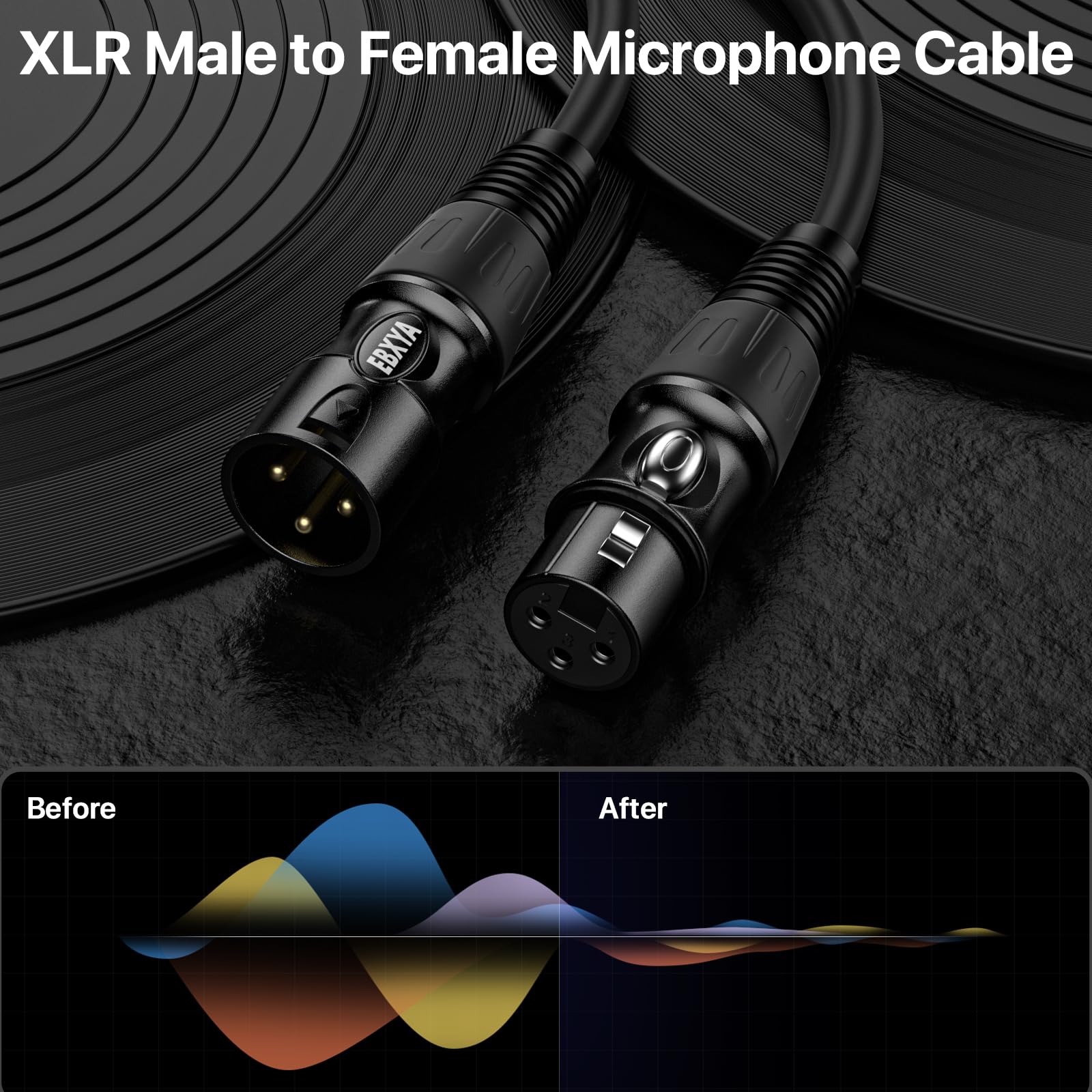 Ebxya Xlr Cables 3Ft   Xlr Male To Female Microphone Cable With 3 Pin Balanced Shielded Xlr Speaker Cable