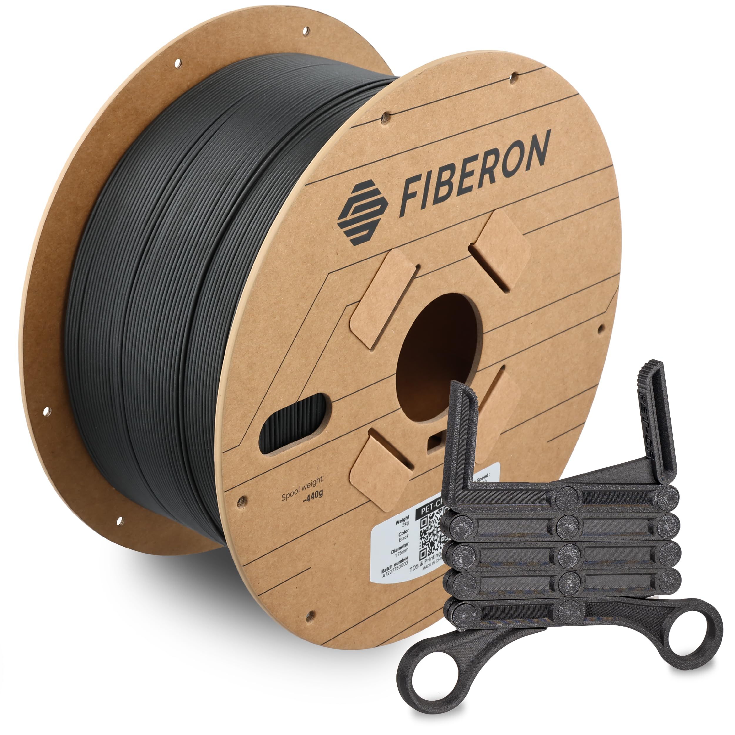 Polymaker Fiberon PET-CF17 3D Printing Filament Black 1.75mm 3kg, Excellent Stable Stiffness - Fiberon Carbon Fiber Reinforced P