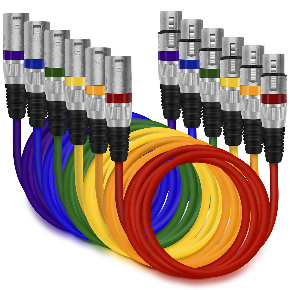 Gearit Xlr To Xlr Microphone Cable (15 Feet, 6 Pack) Xlr Male To Female Mic Cable 3 Pin Balanced Shielded Xlr Cable For Mic Mixe