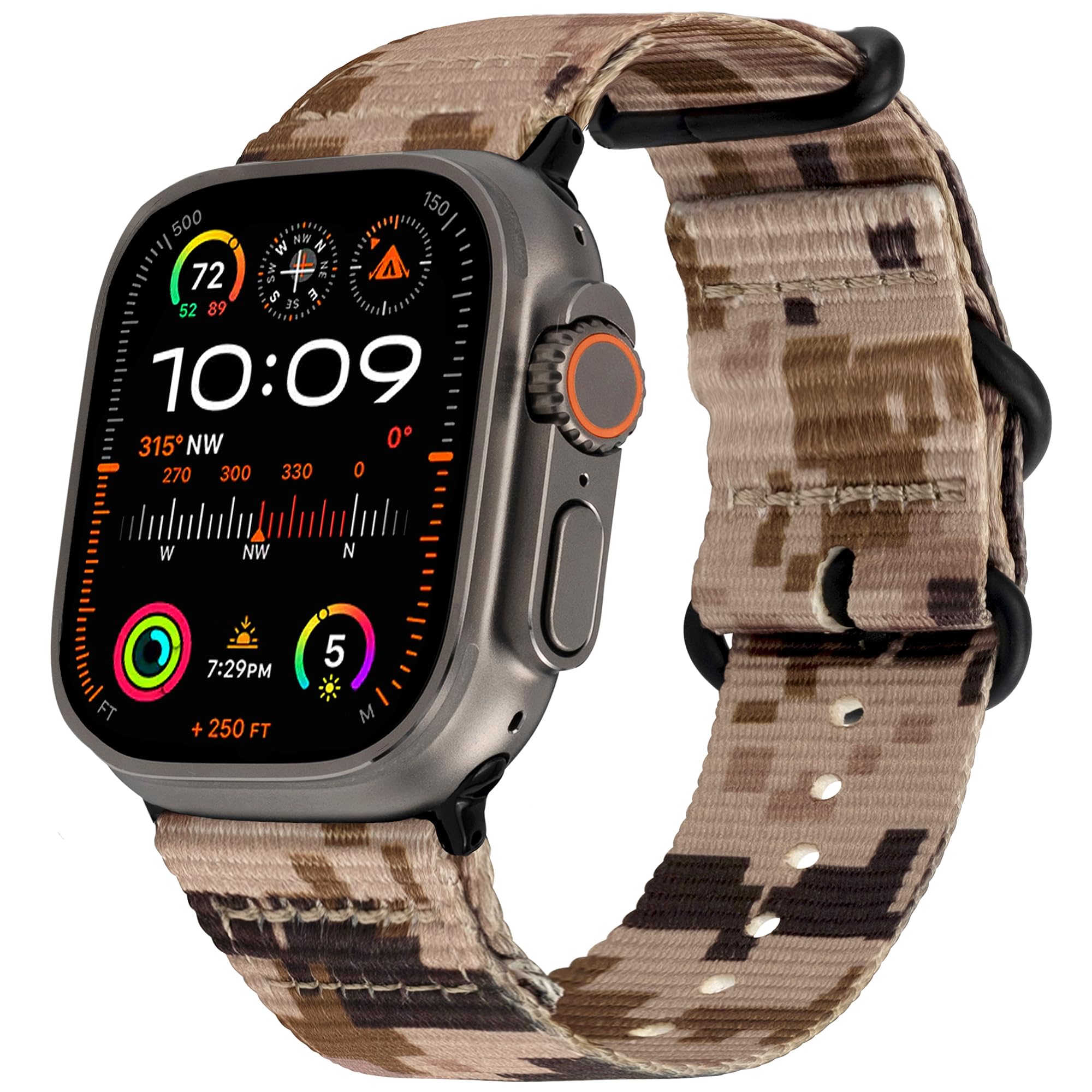 Carterjett EXTRA LARGE Hiking Trail Nylon Band - Compatible with Apple Watch Ultra 2/Ultra Band 49mm 46mm 45mm 44mm for Men Wome
