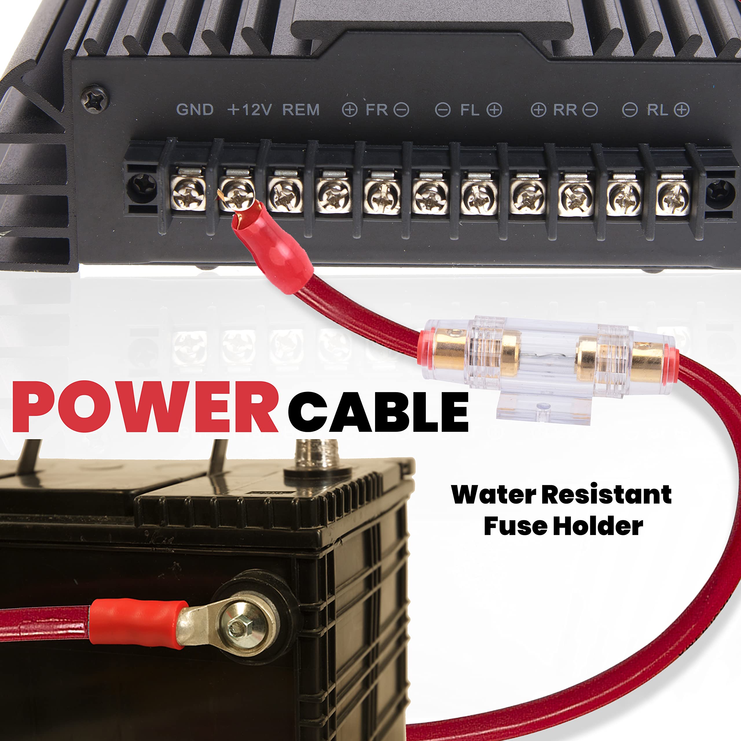 Pyle Car Stereo Wiring Kit   Audio Amplifier & Subwoofer Speaker Installation Cables (4 Gauge), Blue (Plam40)